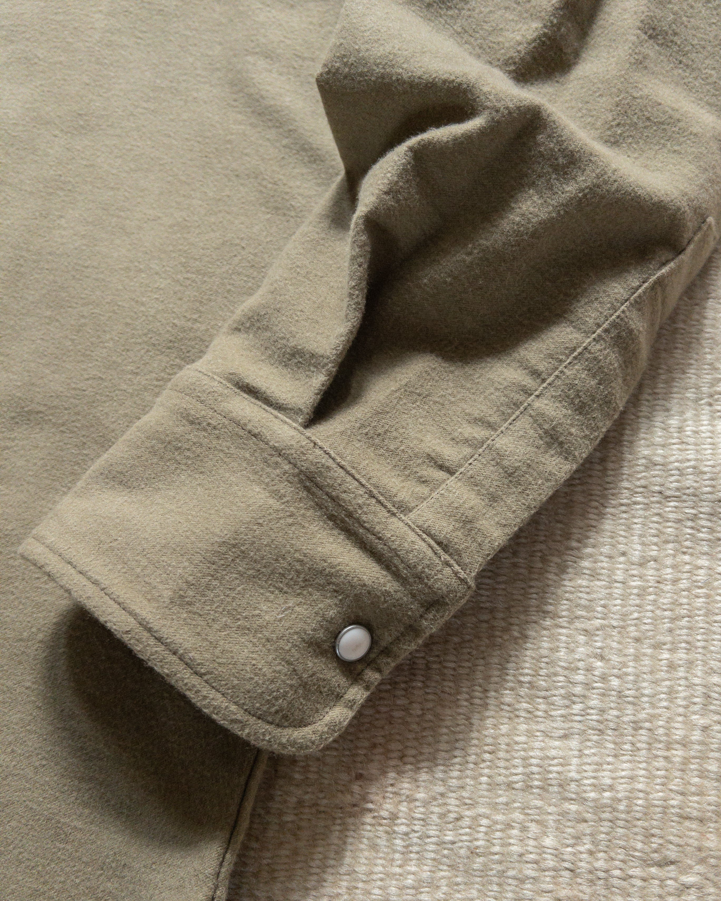 Moleskin Pearlsnap Shirt - Olive - Image 4