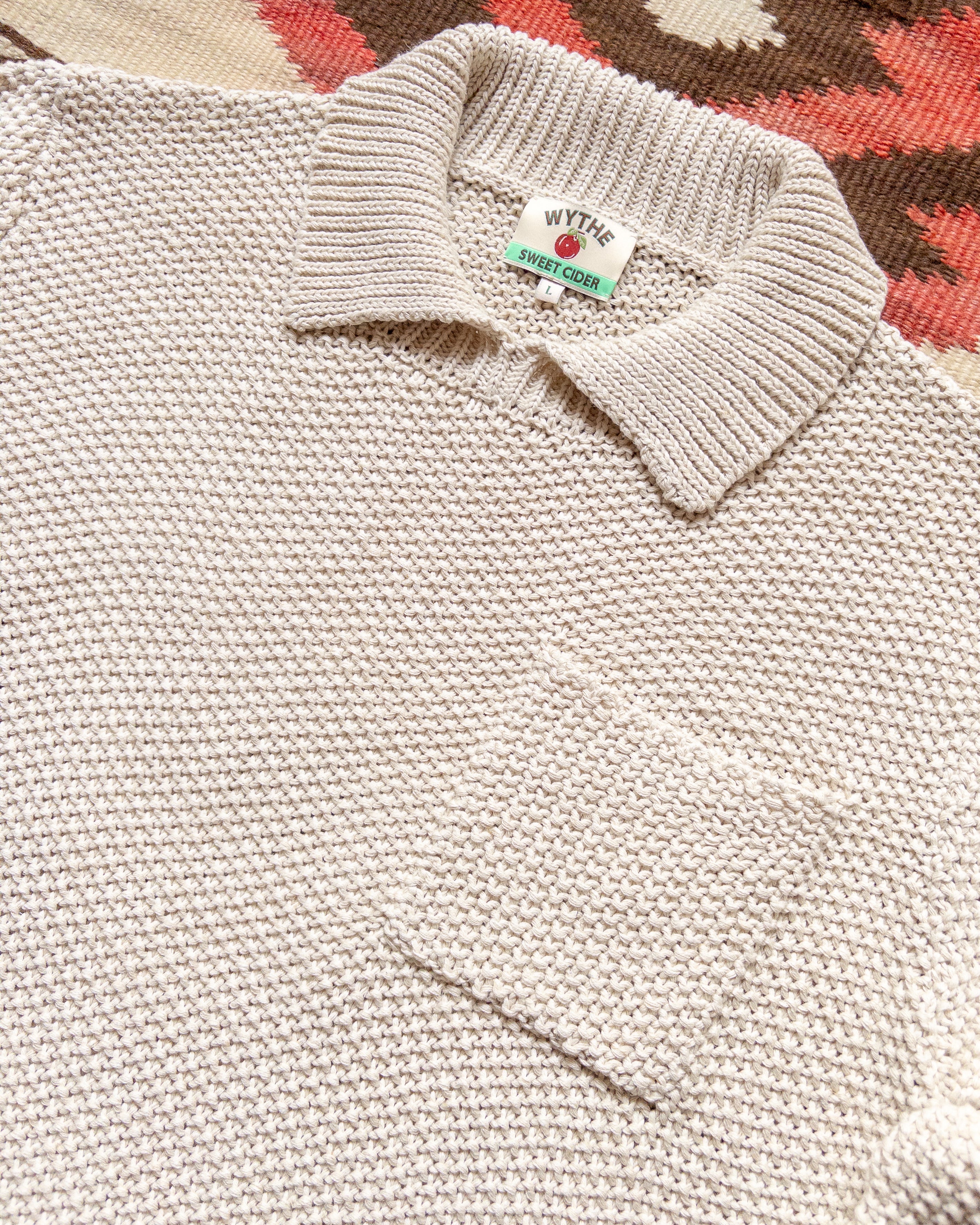 Moss Stitch Collared Sweater - Buttermilk - Image 2