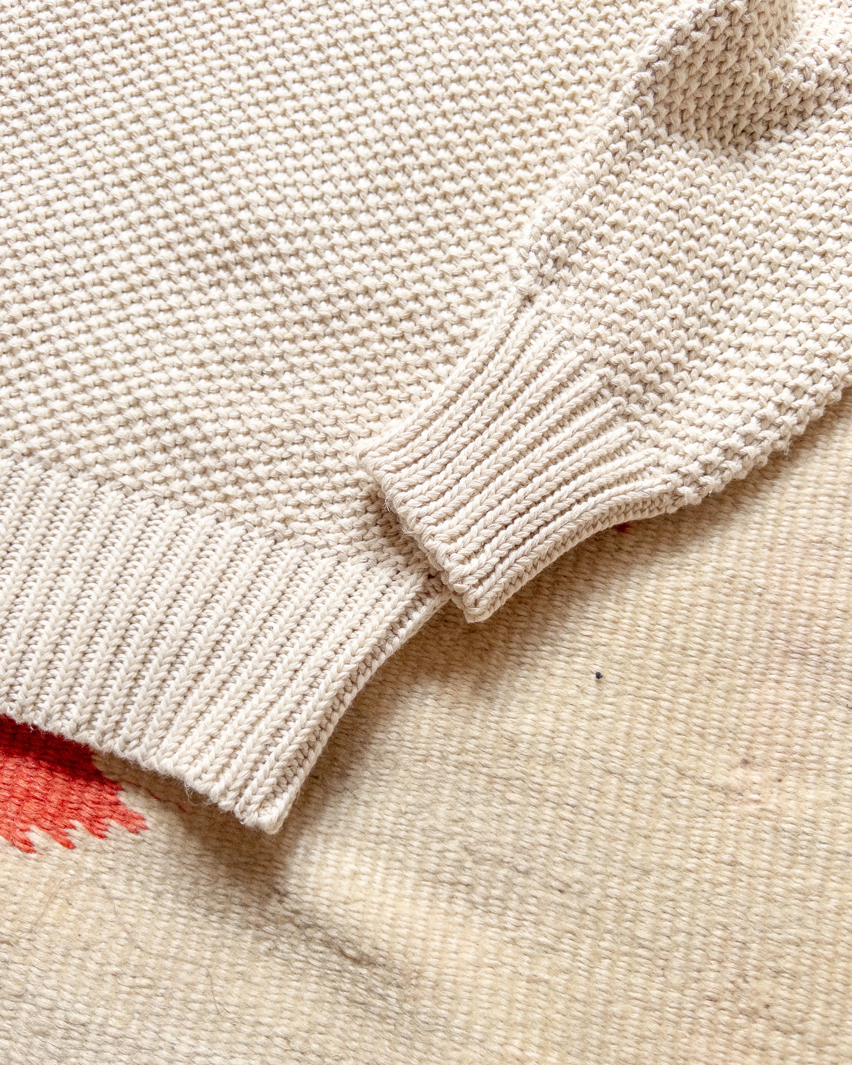 Moss Stitch Collared Sweater - Buttermilk - Image 3
