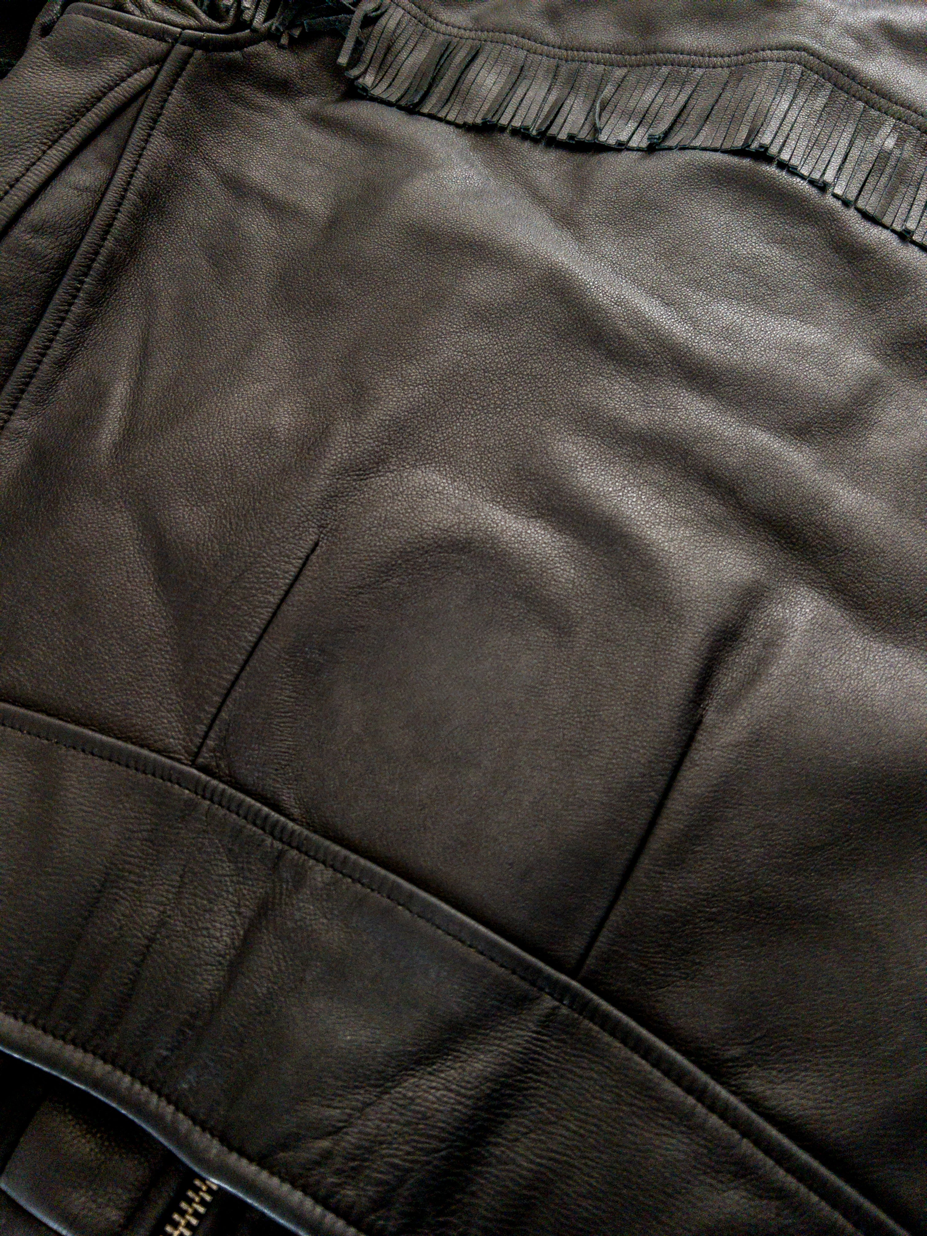 Mustang Fringe Leather Jacket - Black - Image 7