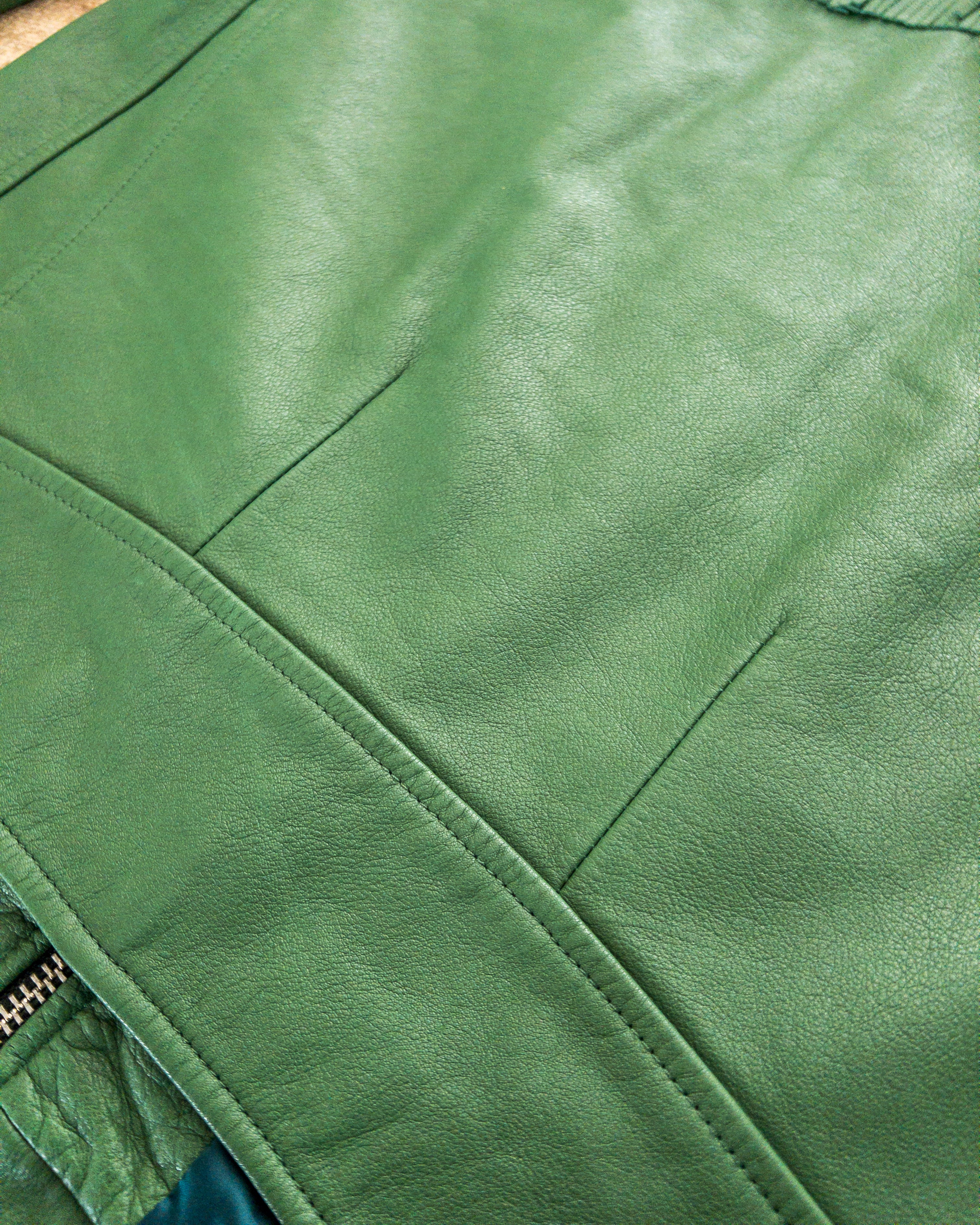 Mustang Fringe Leather Jacket - Green - Image 7
