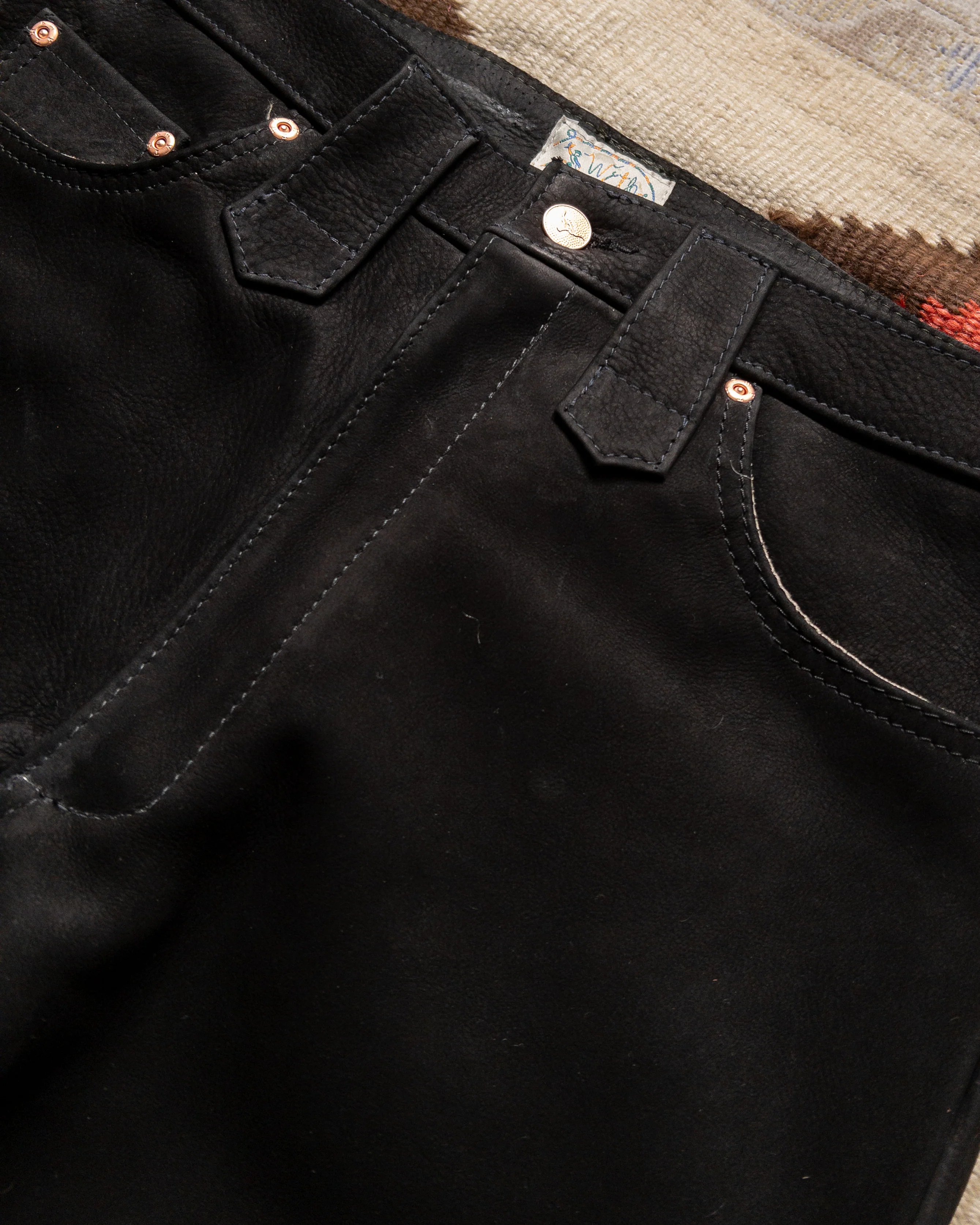 Nubuck Five Pocket Flares - Black - Image 3