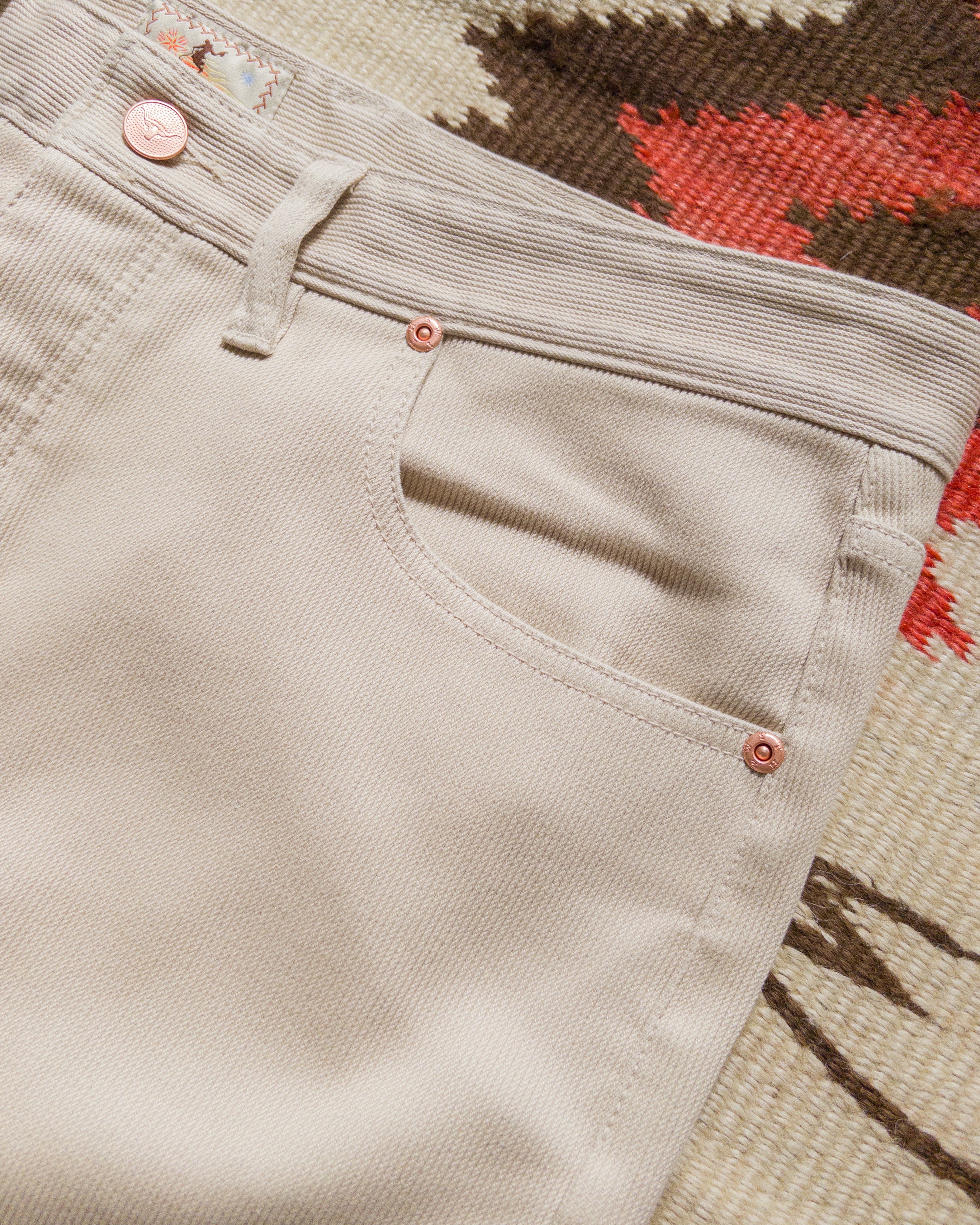 Bedford Cord Five Pocket Pants - Off White - Image 3