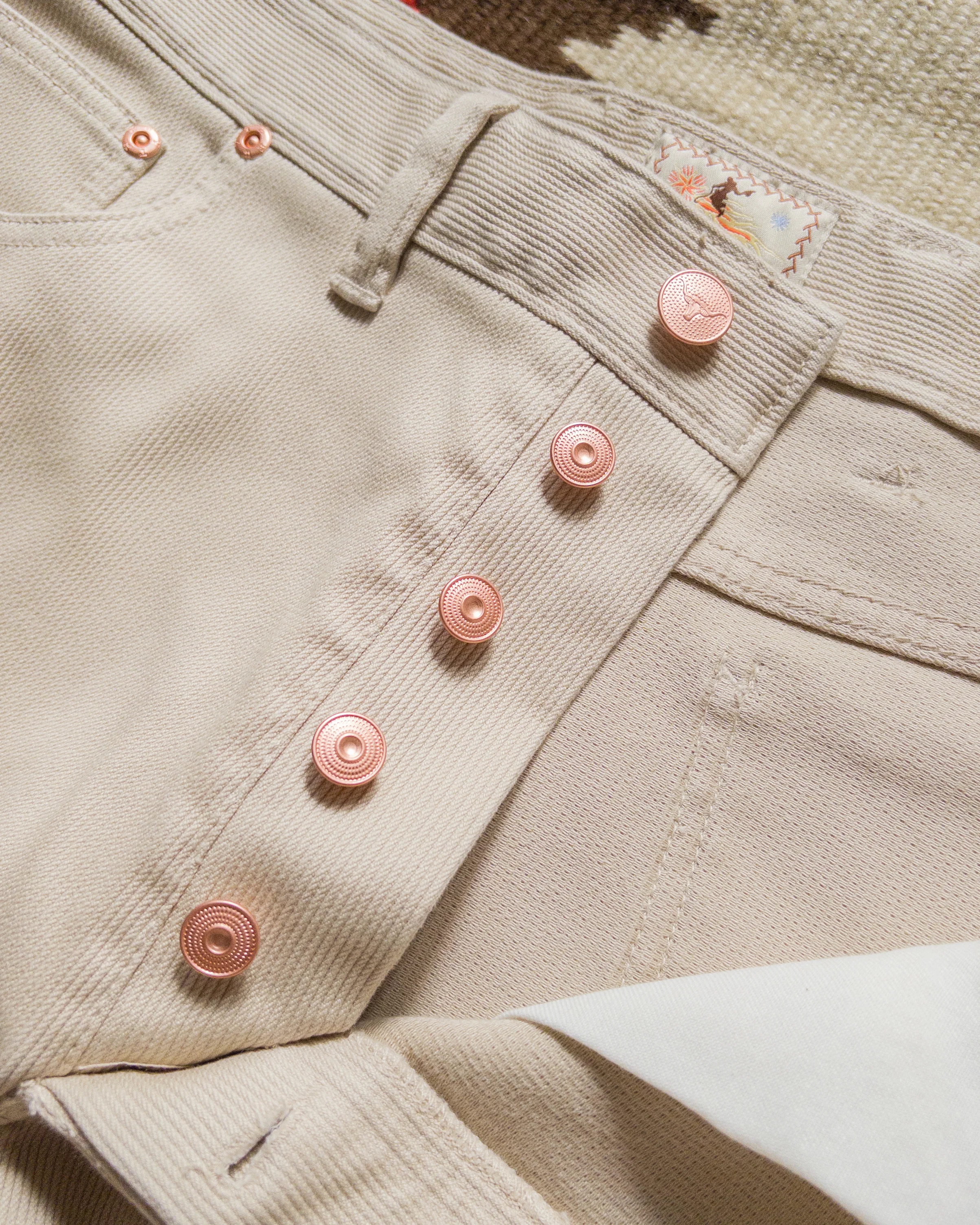 Bedford Cord Five Pocket Pants - Off White - Image 4