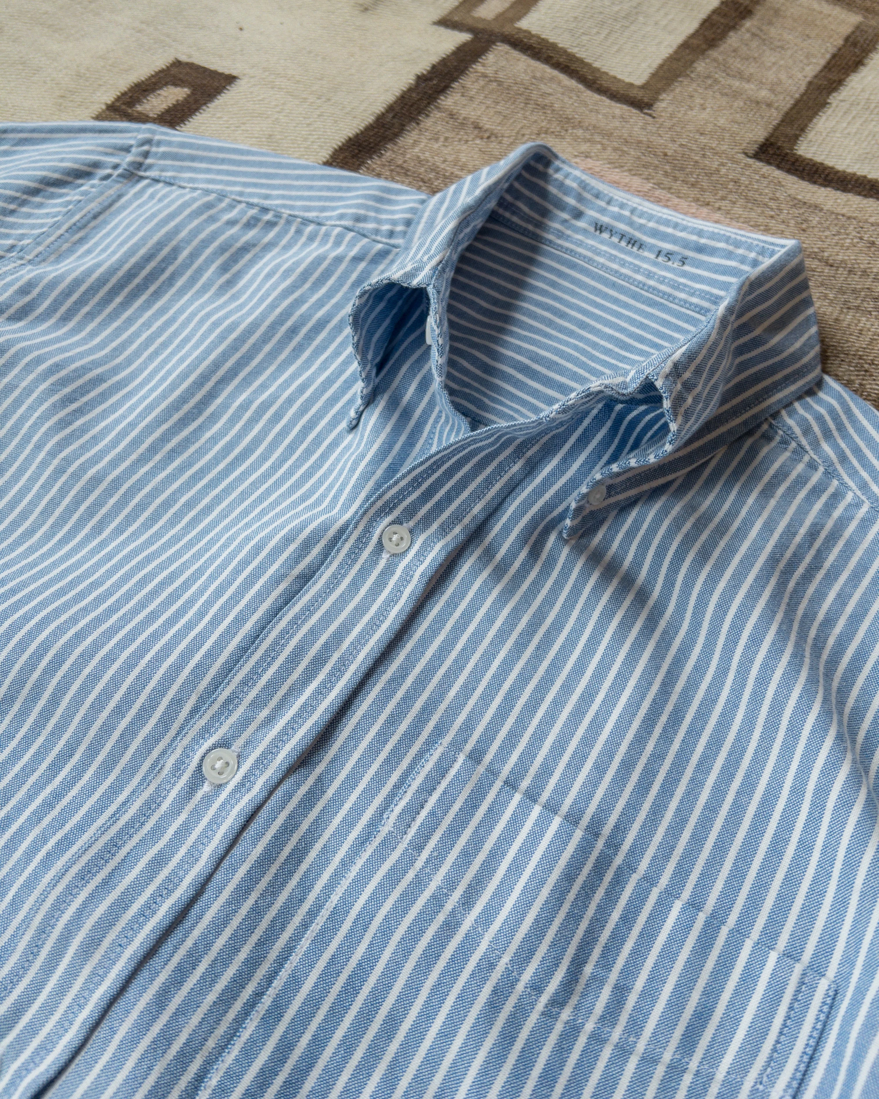 Oxford Cloth Button Down - Blue and White Stripe - Image 3