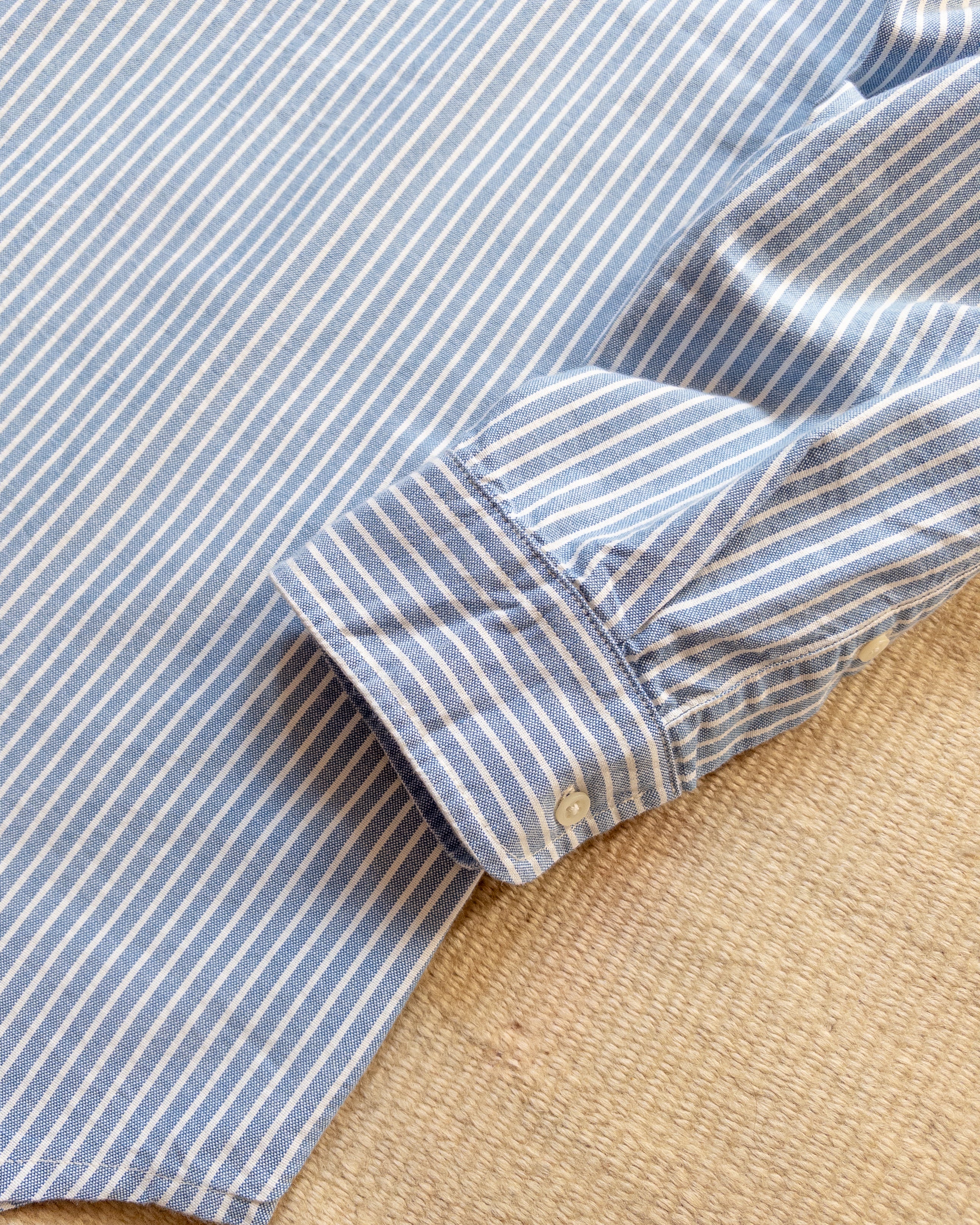 Oxford Cloth Button Down Popover - Blue and White Stripe - Image 3