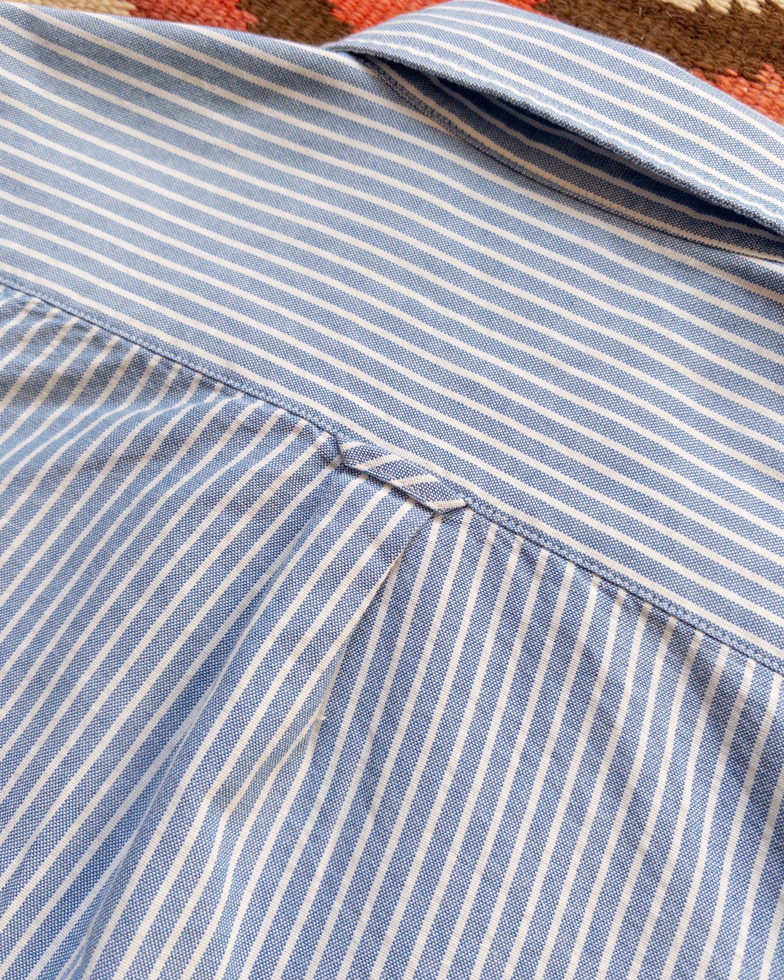 Oxford Cloth Button Down Popover - Blue and White Stripe - Image 4