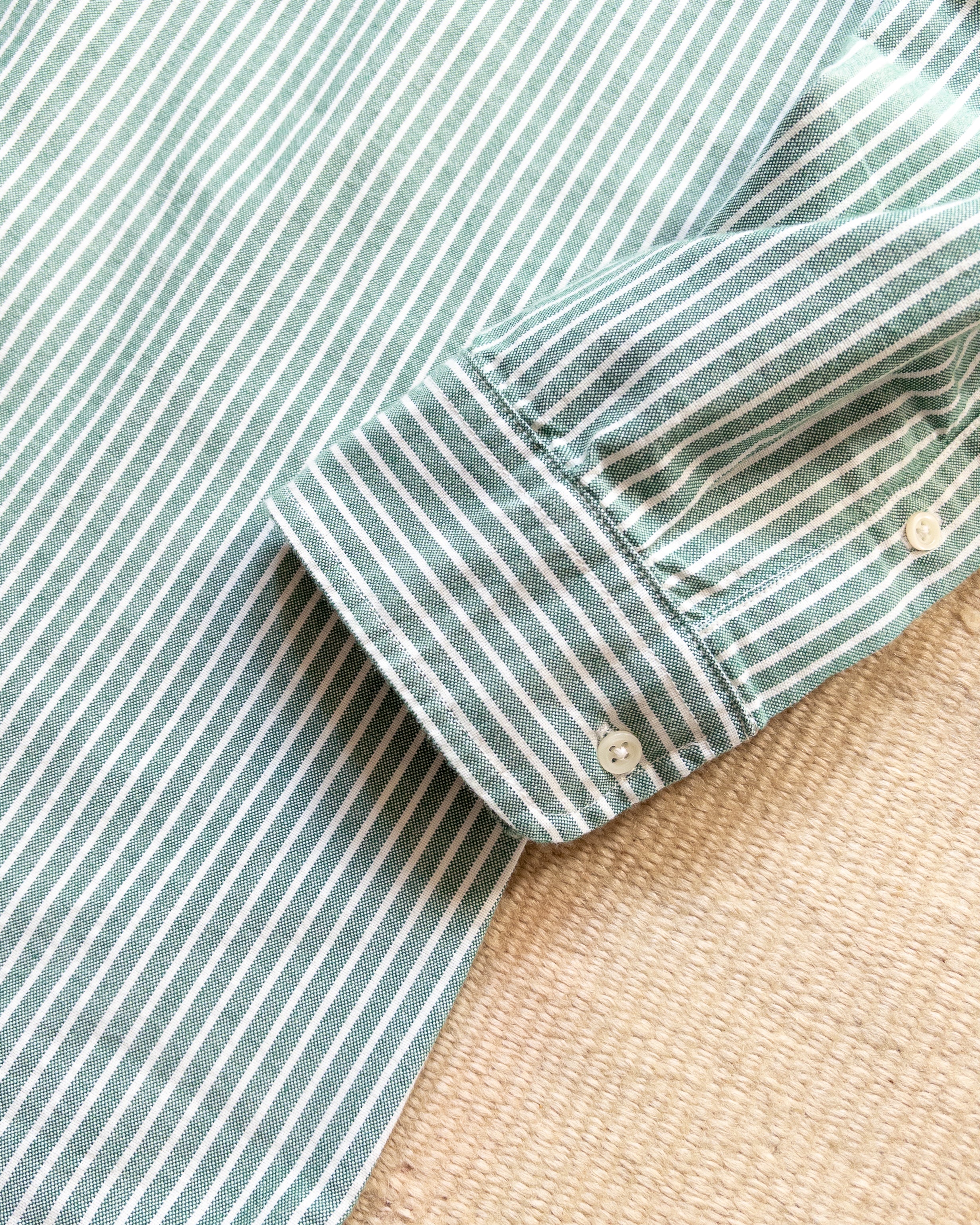 Oxford Cloth Button Down Popover - Evergreen Stripe - Image 3