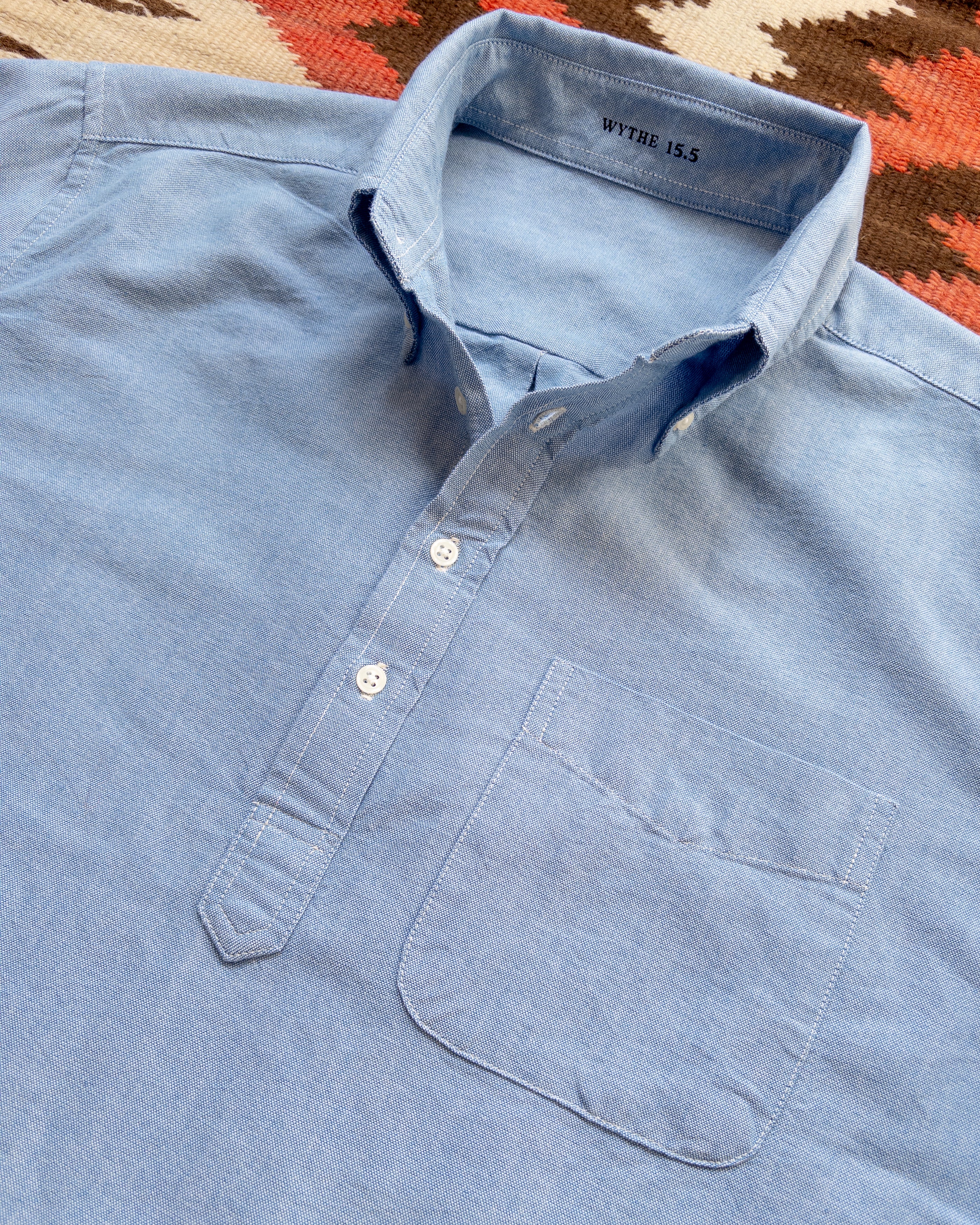 Oxford Cloth Button Down Popover - Vintage Blue - Image 2