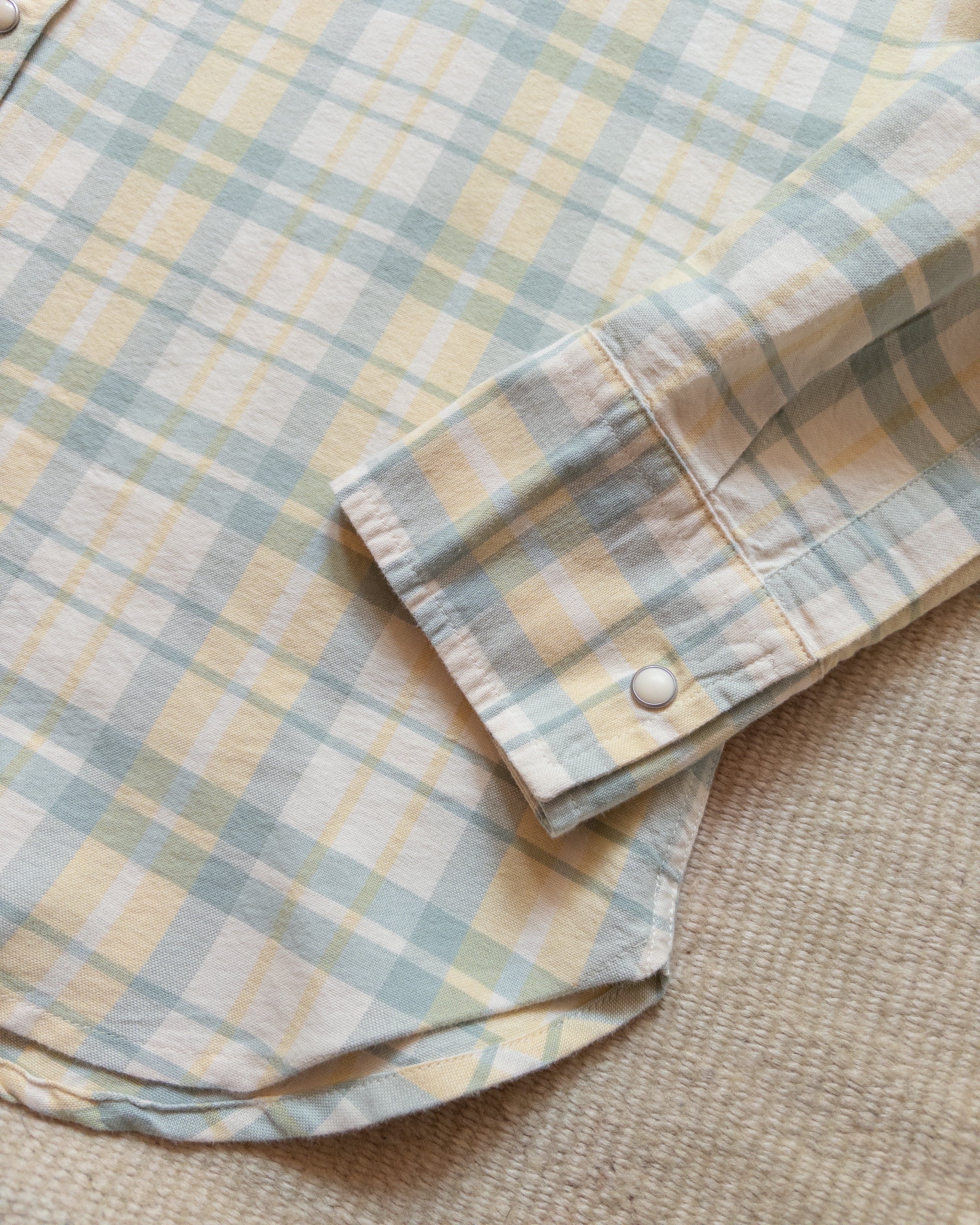 Oxford Cloth Pearlsnap Shirt - Sage and Sunflower Plaid - Image 3