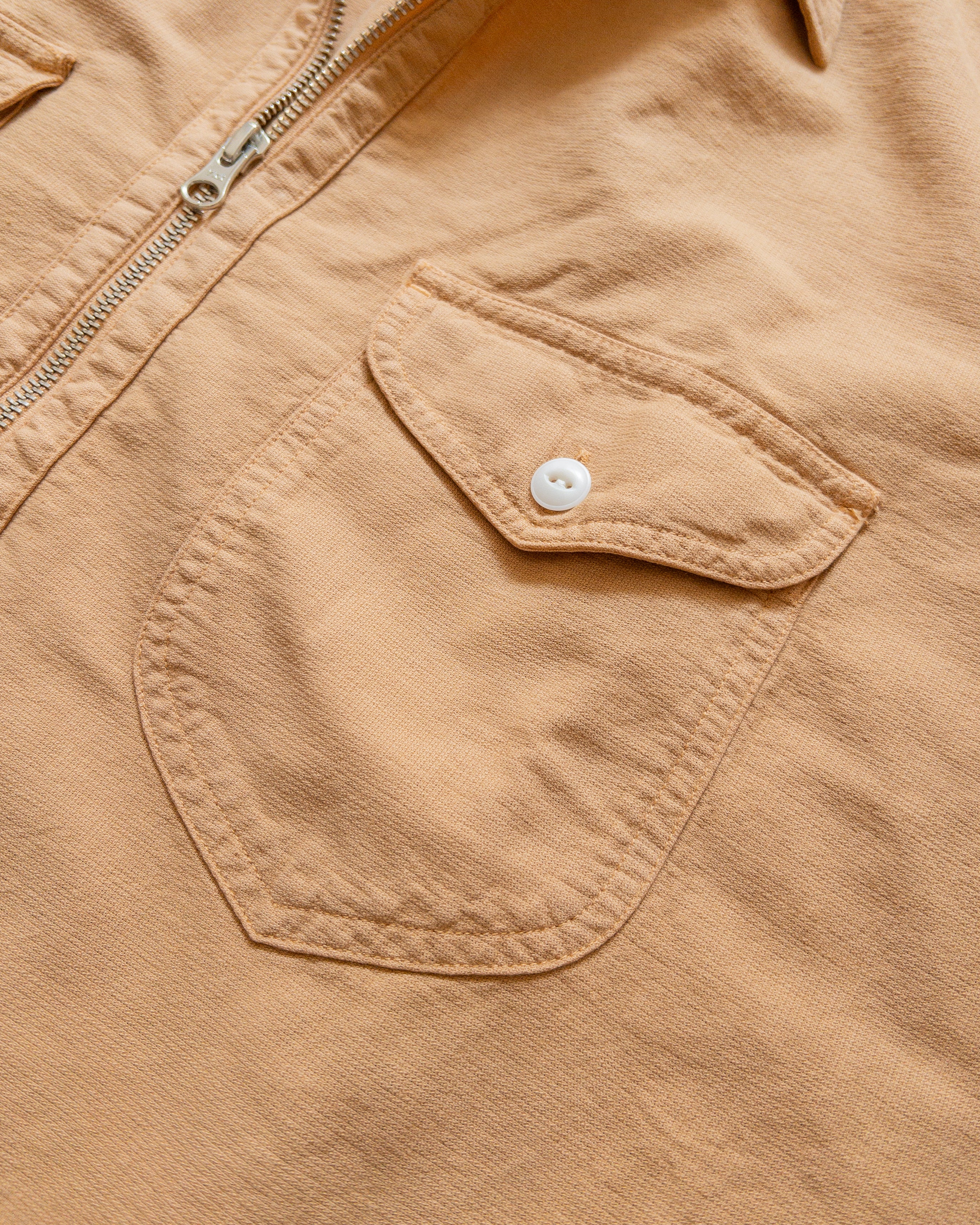 Aertex Half-Zip Shirt - Apricot - Image 3