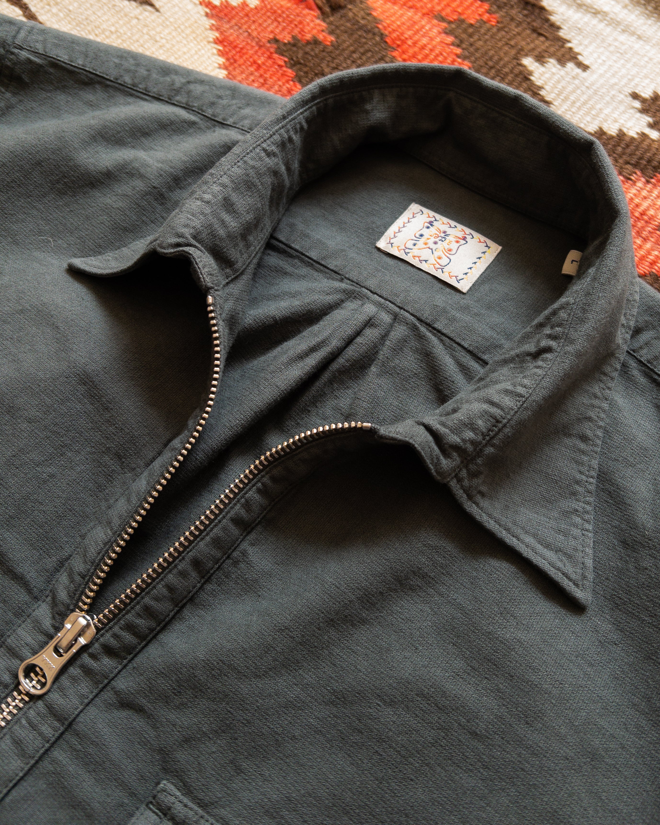 Aertex Half-Zip Shirt - Faded Black - Image 4
