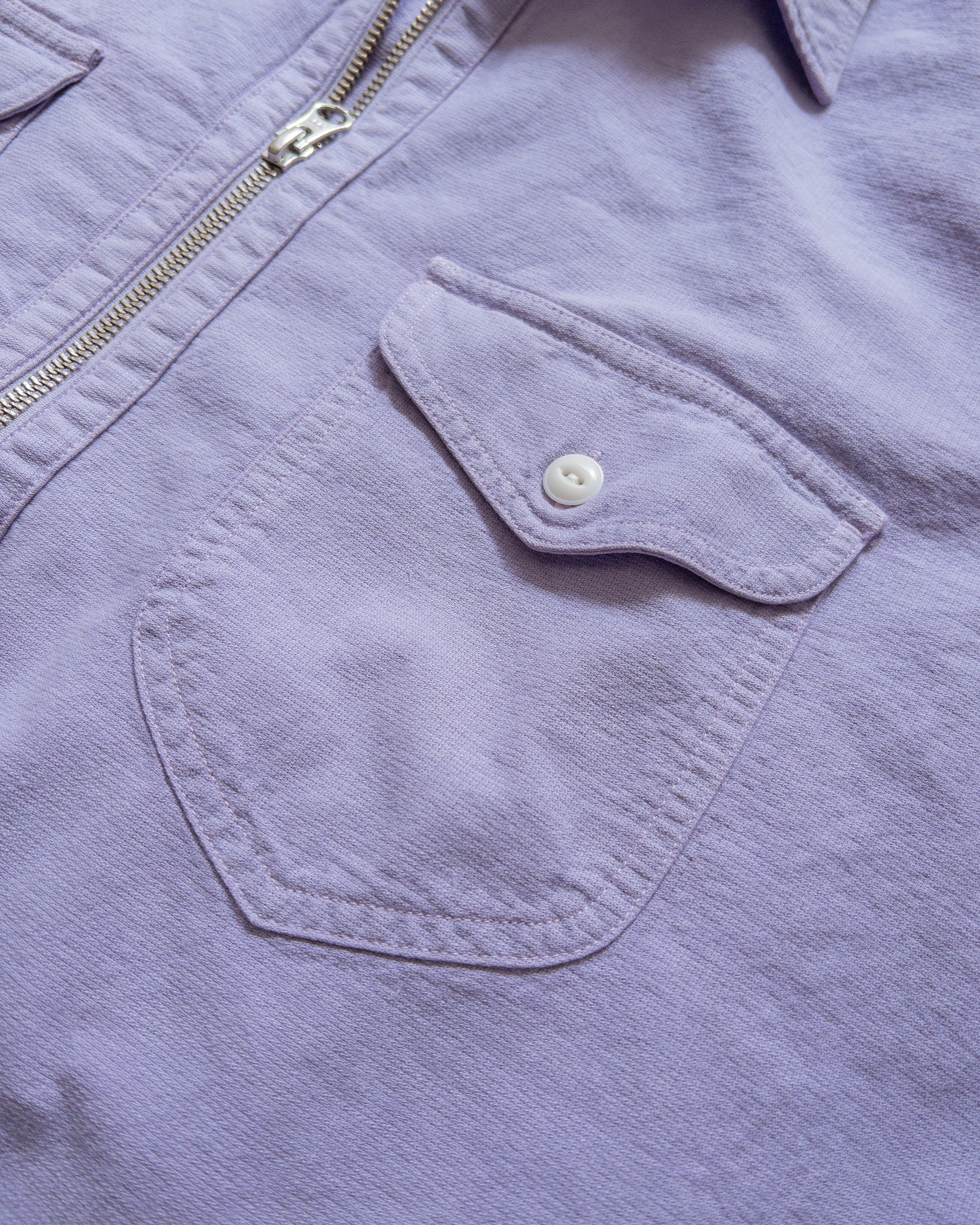 Aertex Half-Zip Shirt - Hazy Purple - Image 3