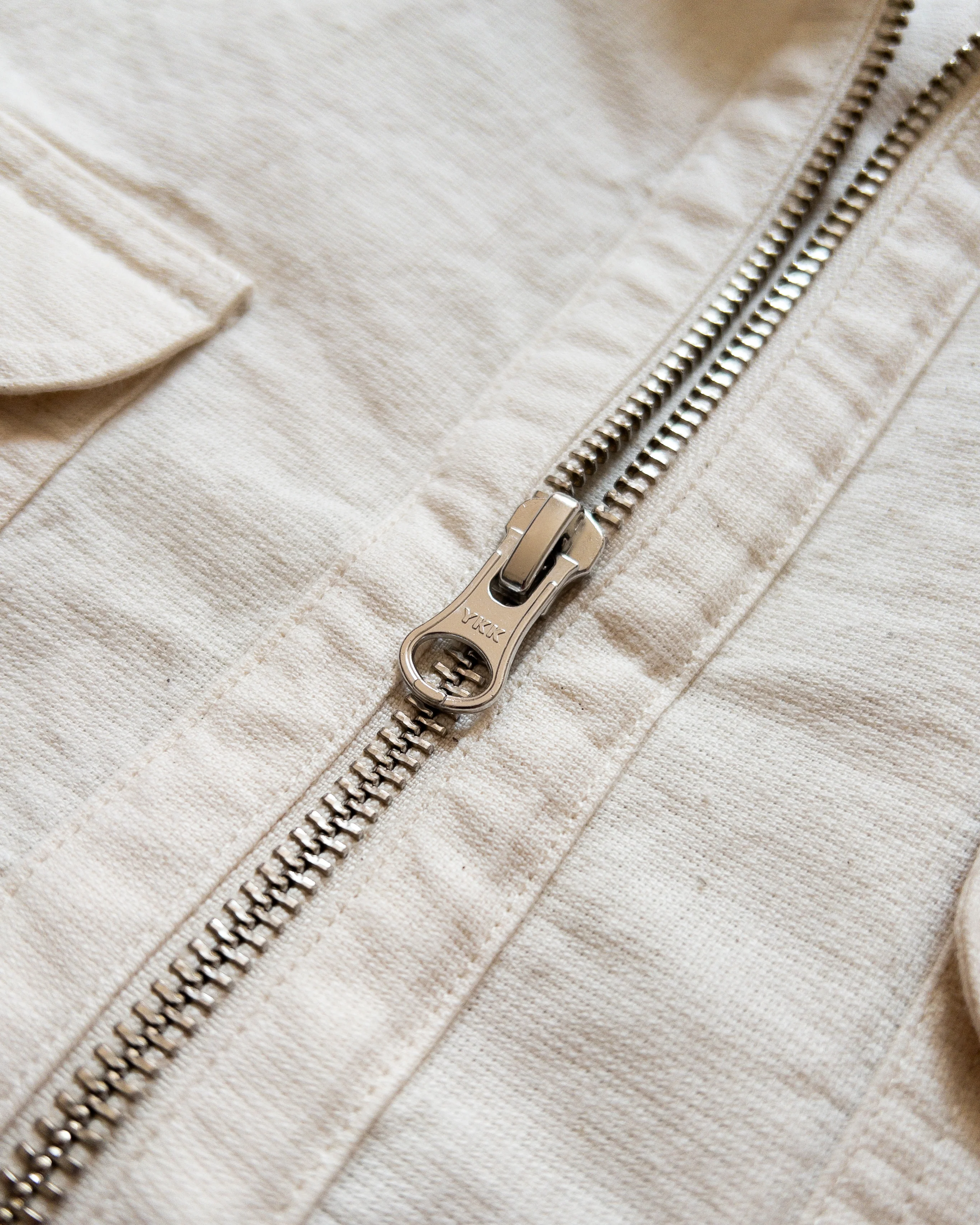Aertex Half-Zip Shirt - Unbleached - Image 3