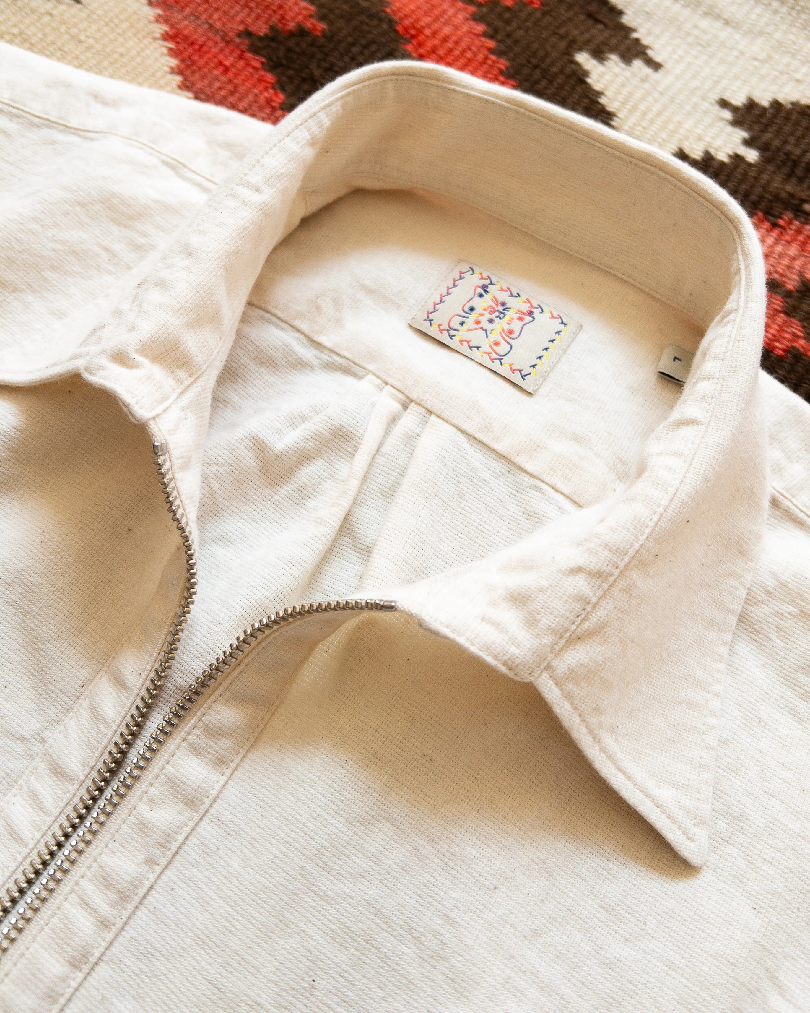 Aertex Half-Zip Shirt - Unbleached - Image 5