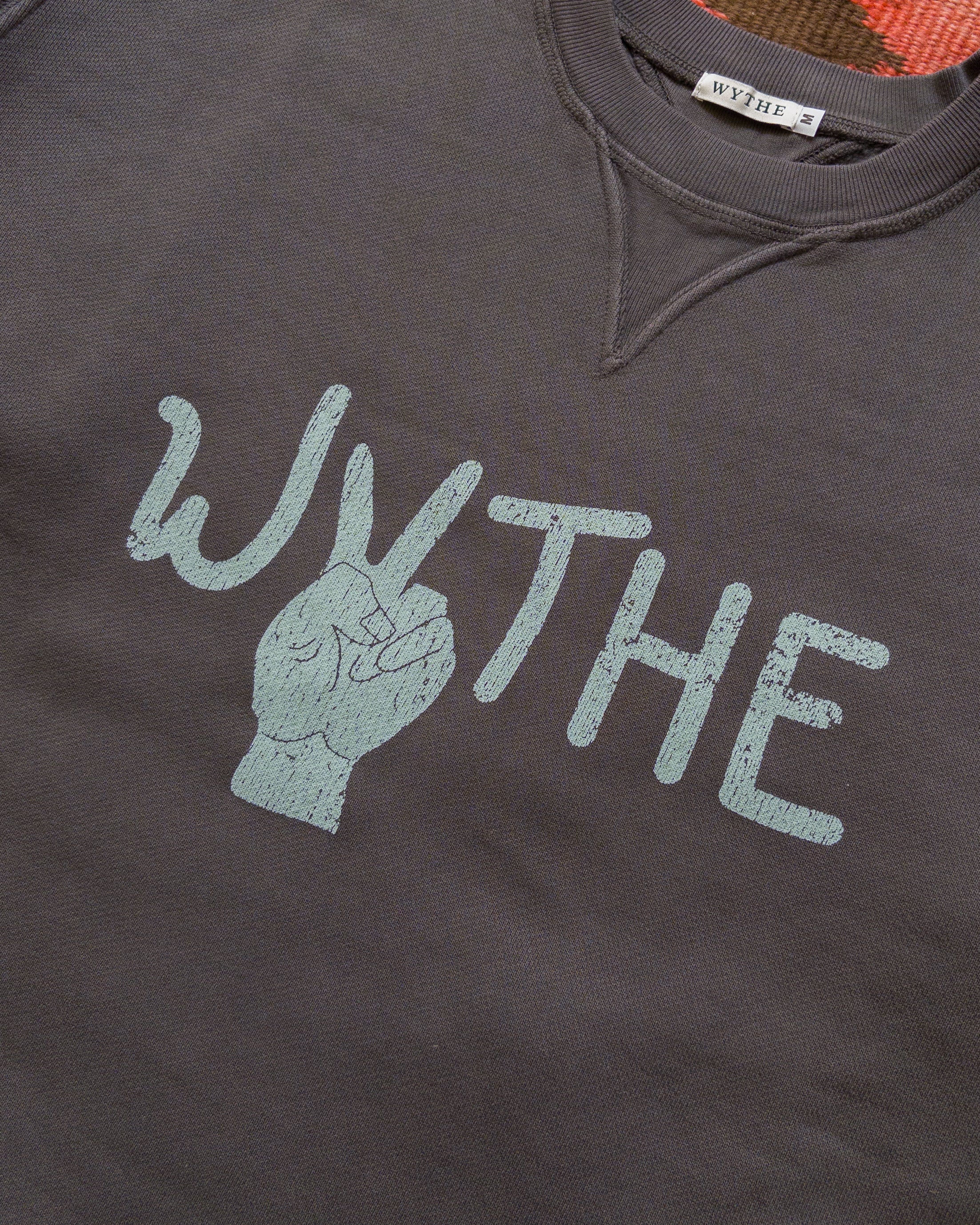 Peace Crewneck Sweatshirt - Faded Black - Image 2
