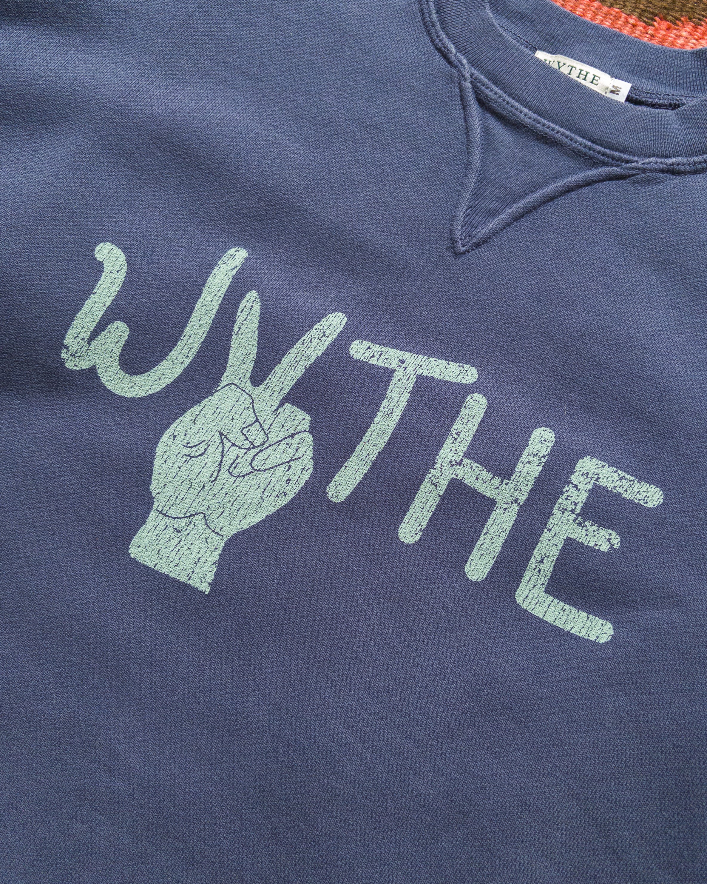 Peace Crewneck Sweatshirt - Faded Navy - Image 2