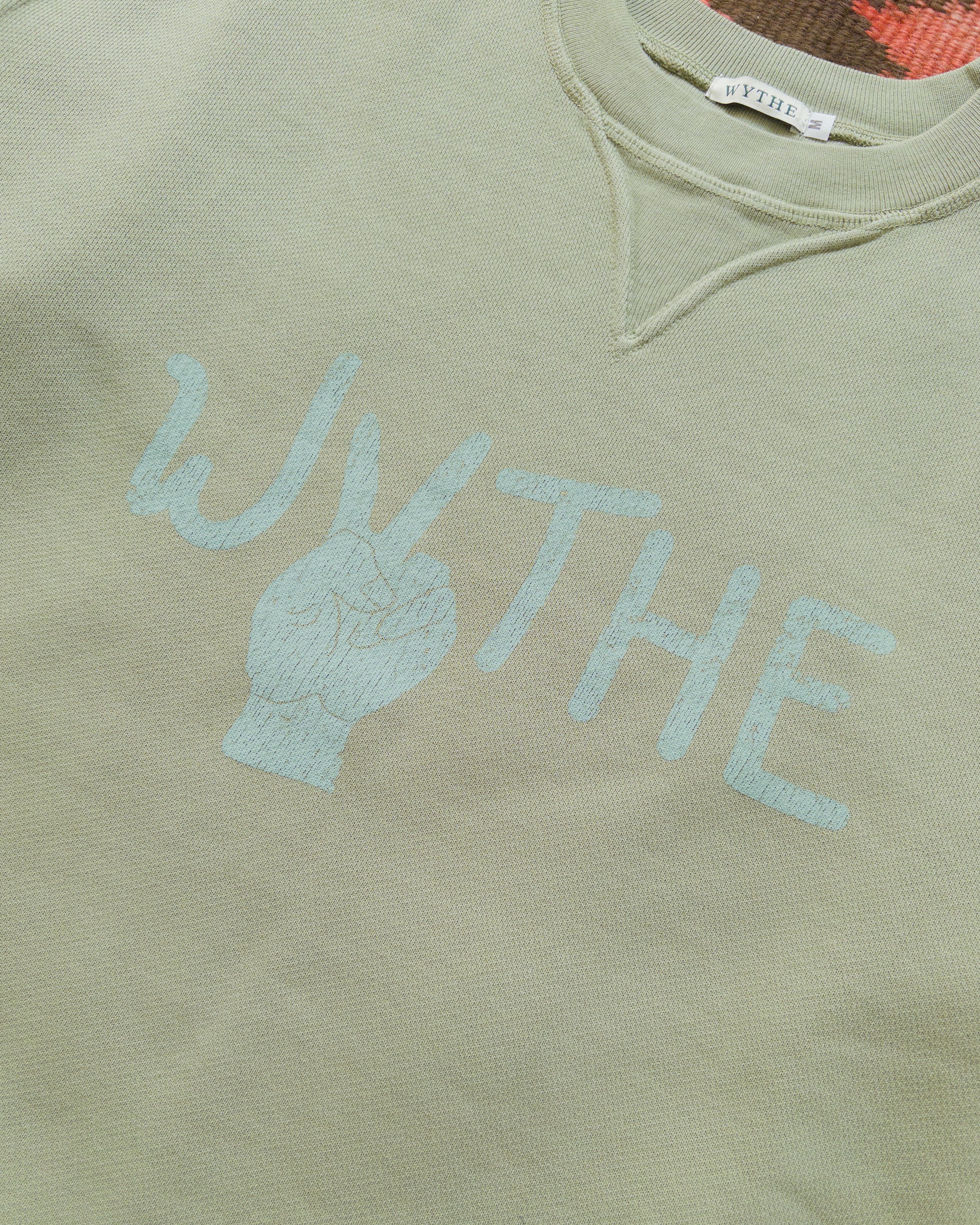Peace Crewneck Sweatshirt - Faded Olive - Image 2