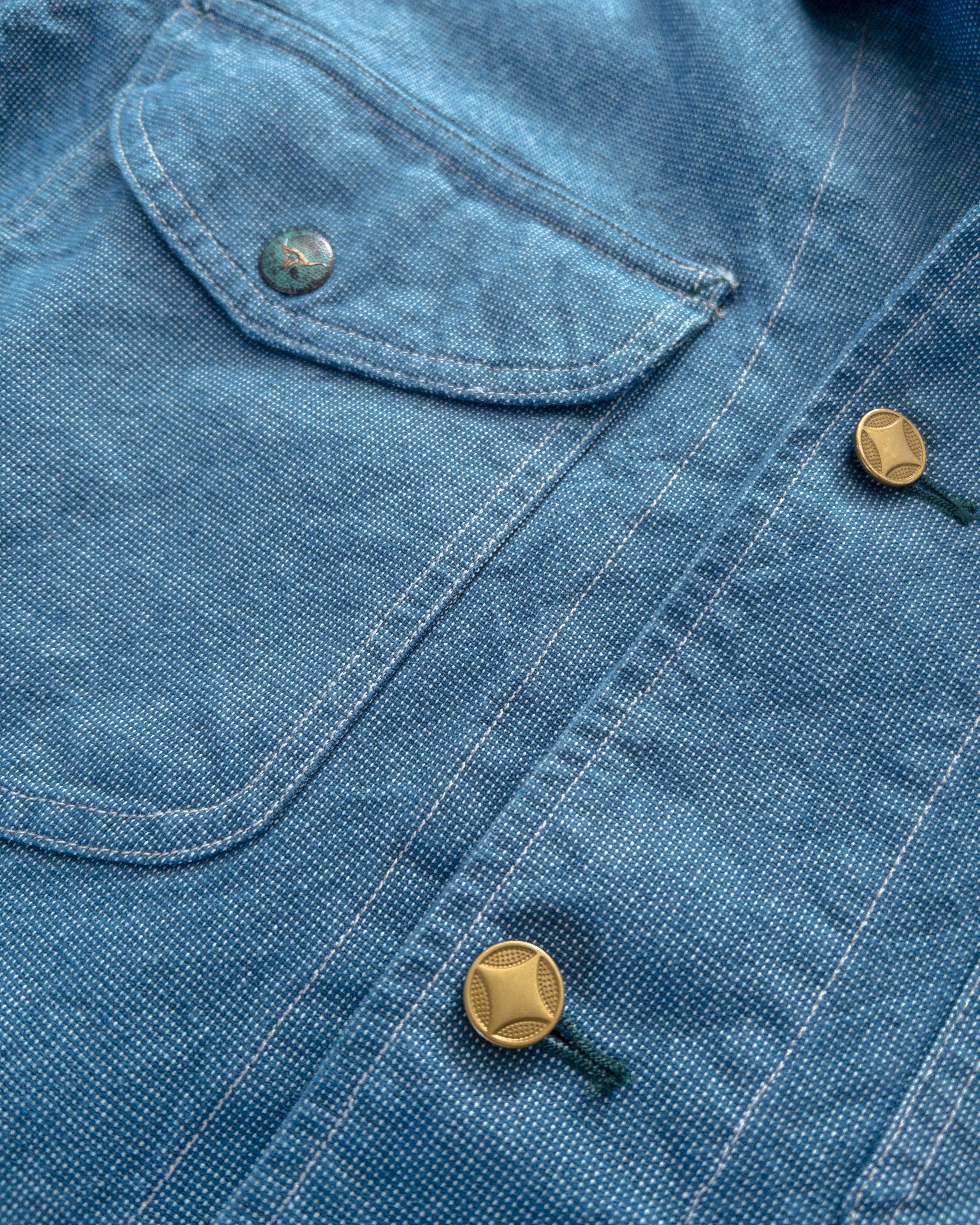 Heavyweight Pinpoint Canvas Barn Jacket - Blue - Image 3