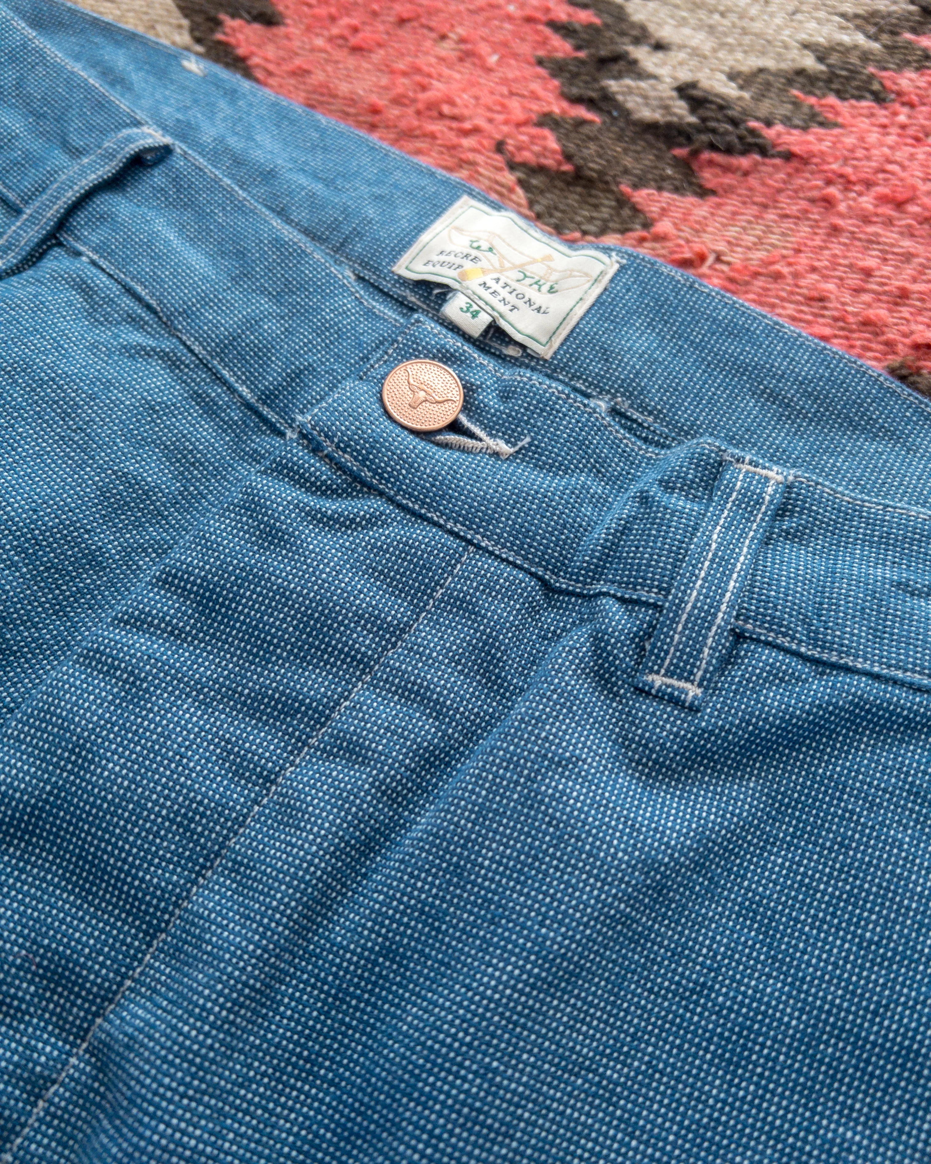 Heavyweight Pinpoint Canvas Chino - Blue - Image 3