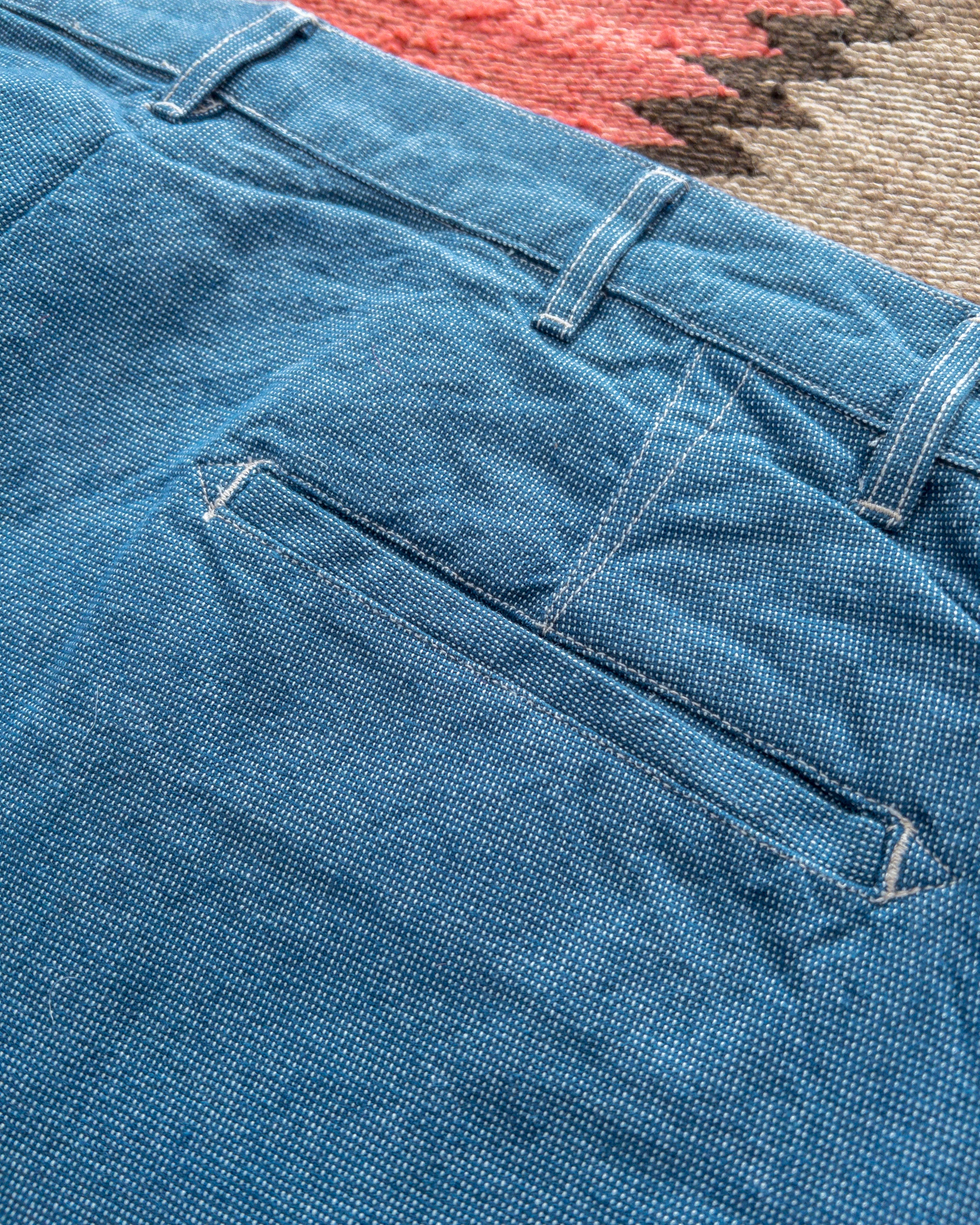 Heavyweight Pinpoint Canvas Chino - Blue - Image 4