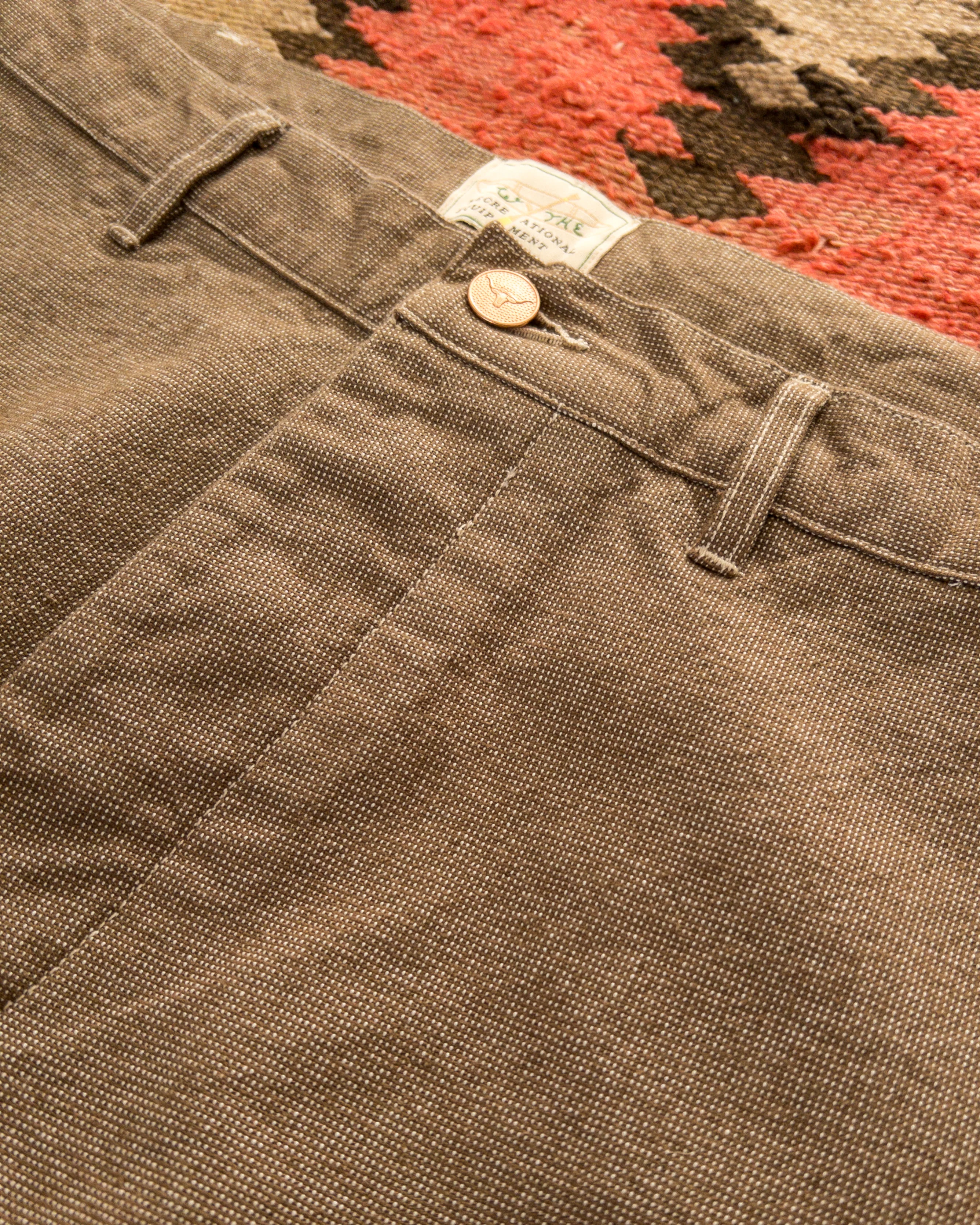 Heavyweight Pinpoint Canvas Chino - Brown - Image 3