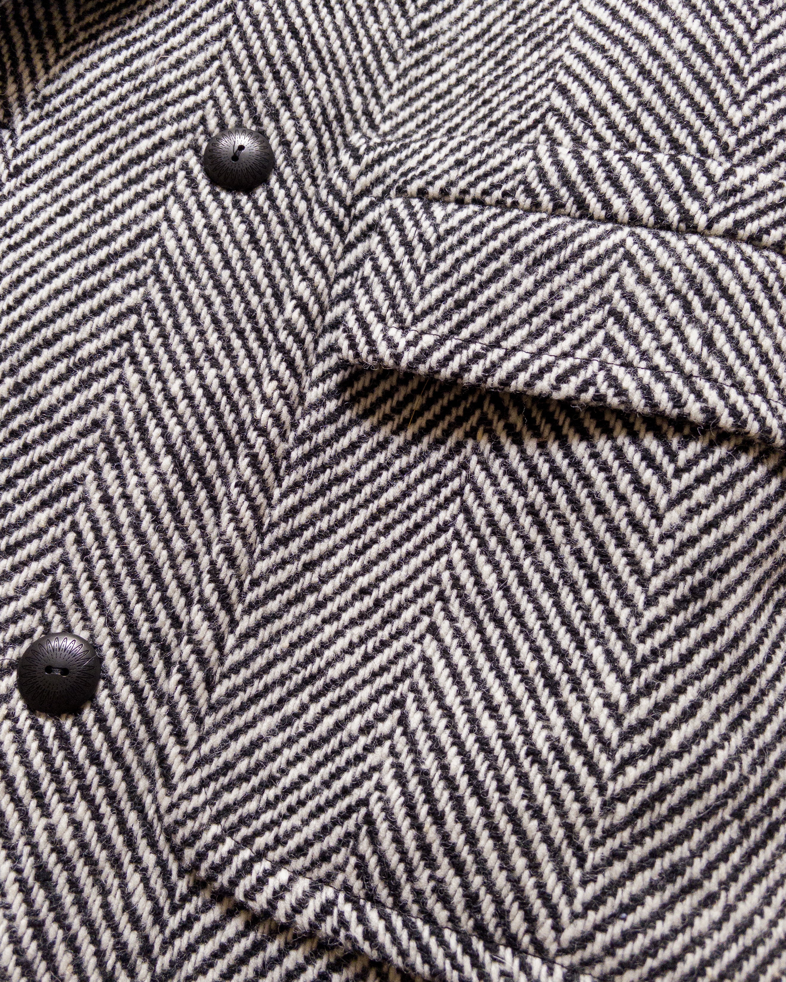 Polo Coat - Black/Cream Herringbone Tweed - Image 3