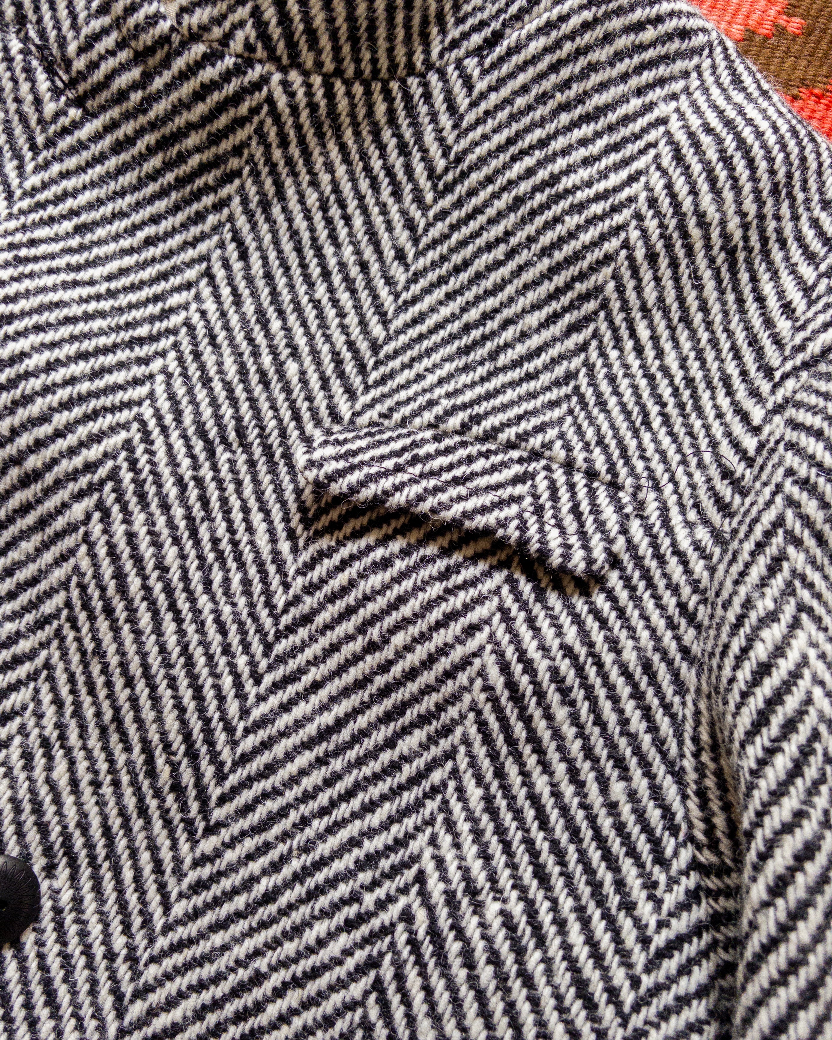 Polo Coat - Black/Cream Herringbone Tweed - Image 4