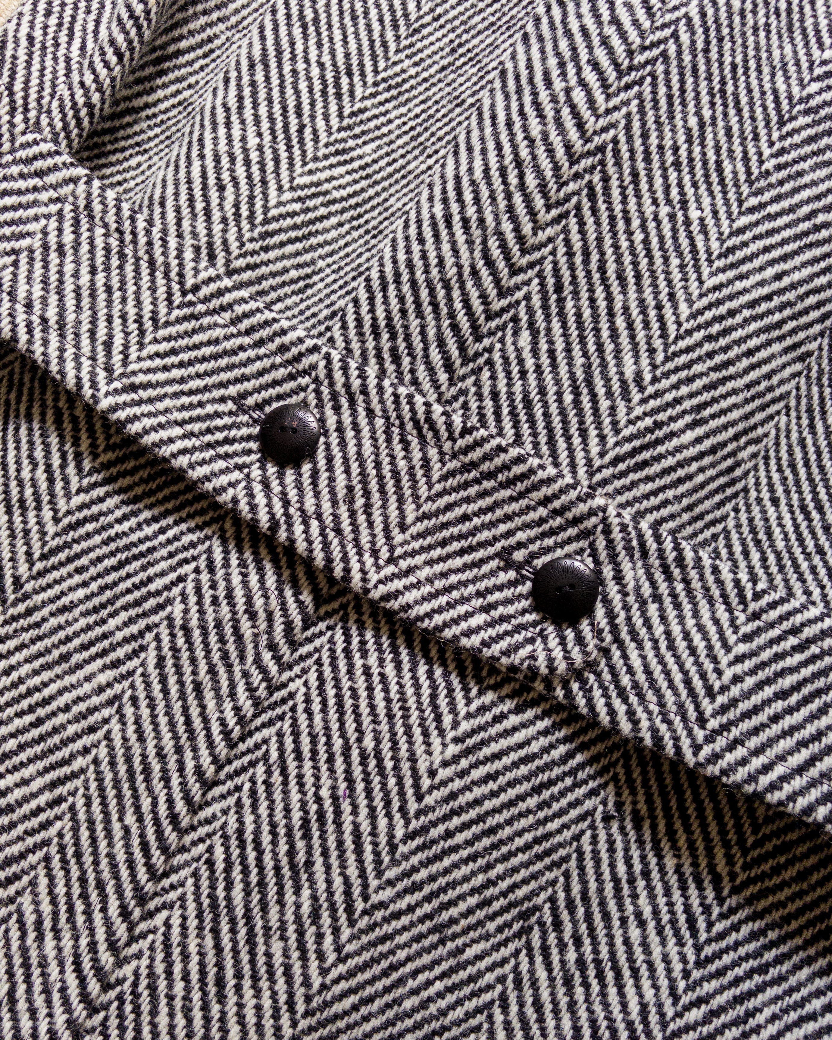 Polo Coat - Black/Cream Herringbone Tweed - Image 5