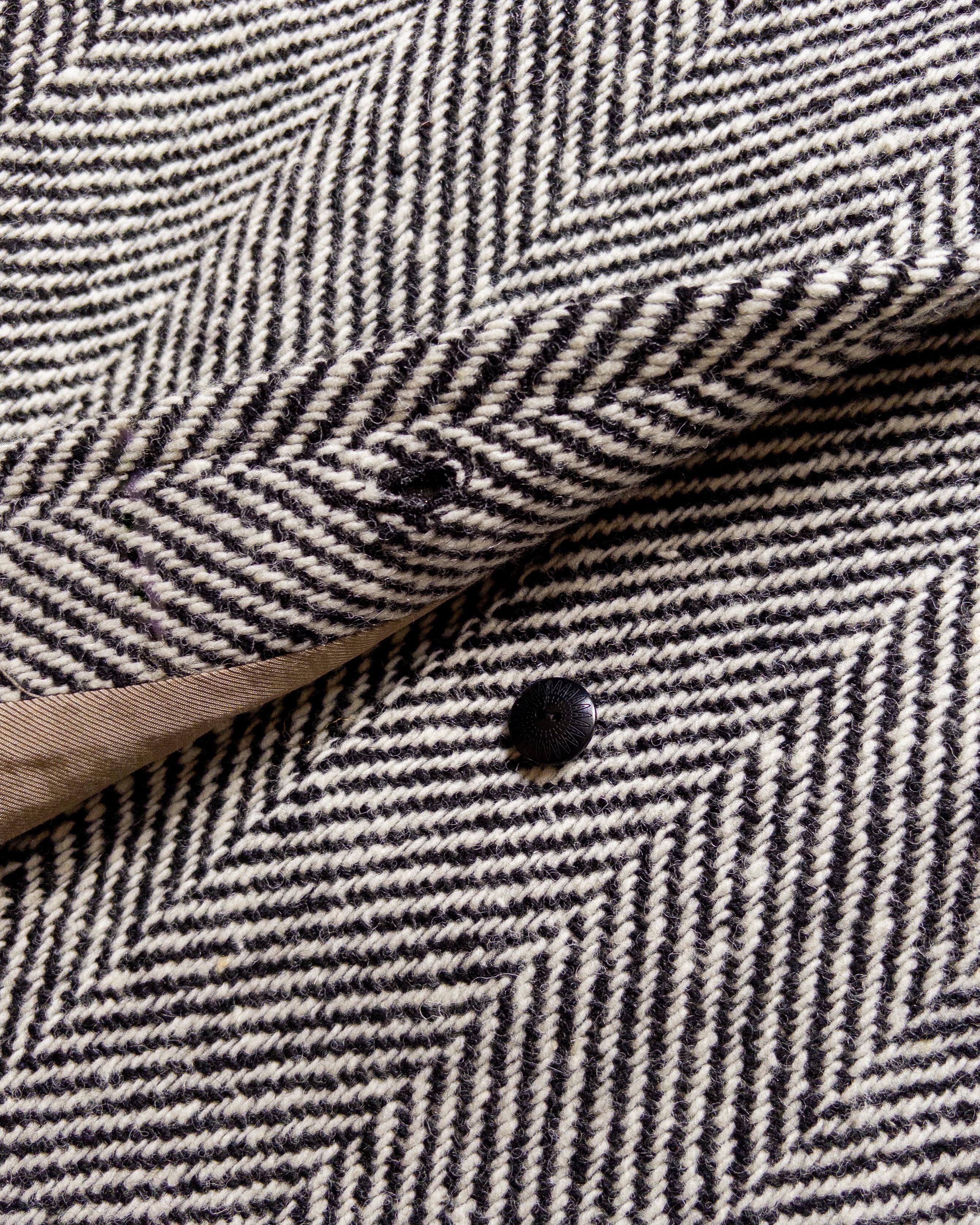 Polo Coat - Black/Cream Herringbone Tweed - Image 6