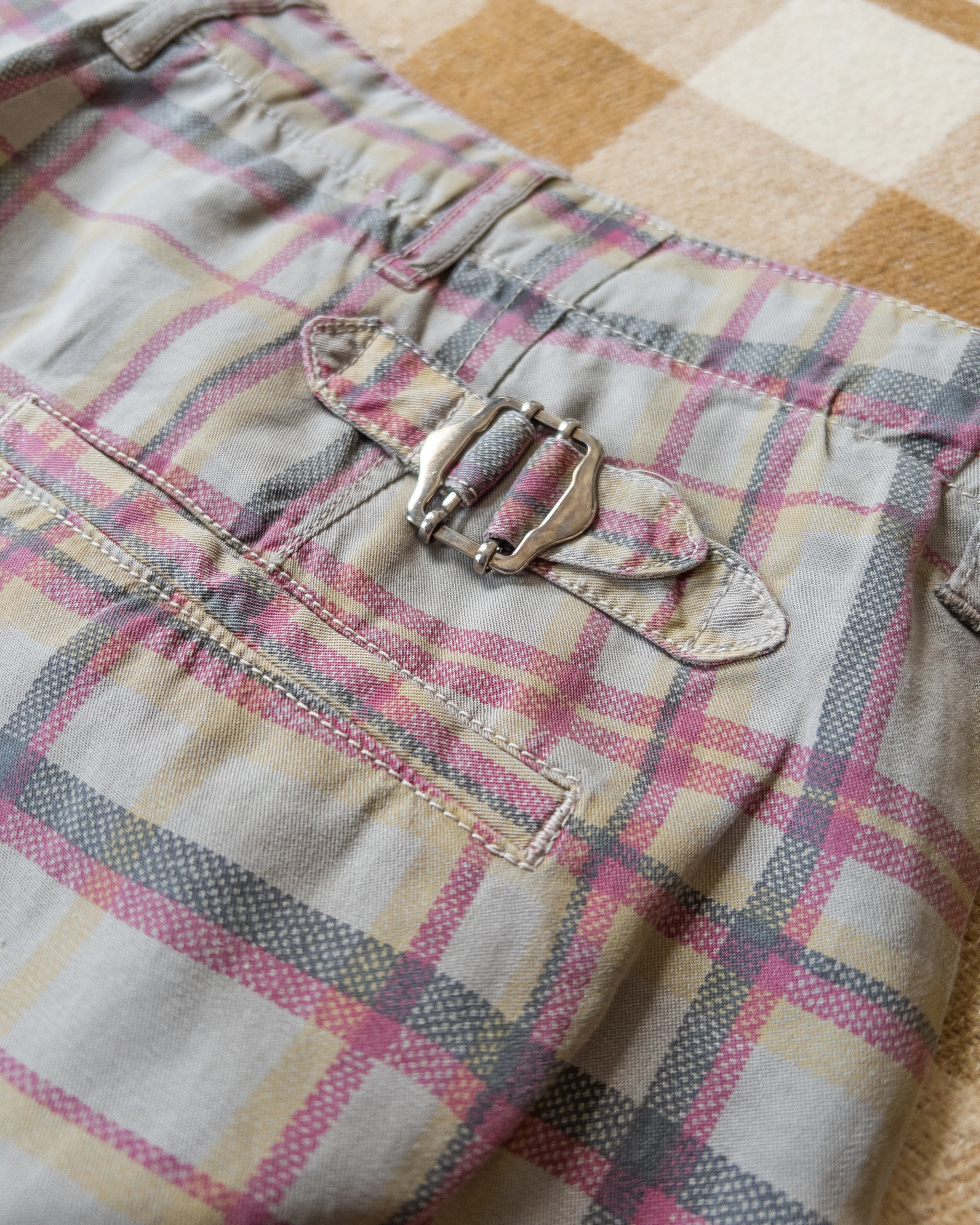 Printed Corral Plaid Tencel Chinos - Nutmeg - Image 4