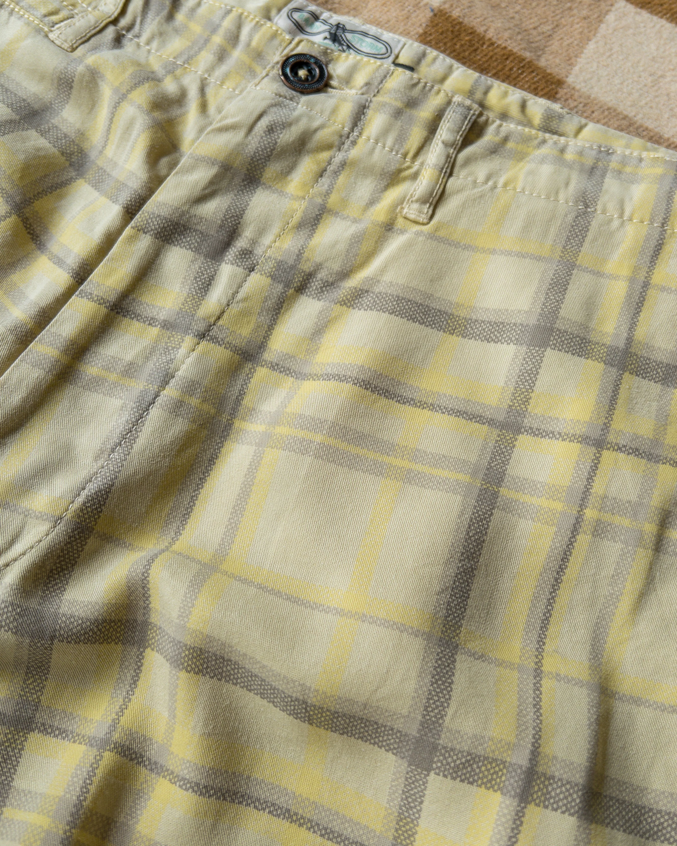Printed Corral Plaid Tencel Chinos - Sunflower - Image 3
