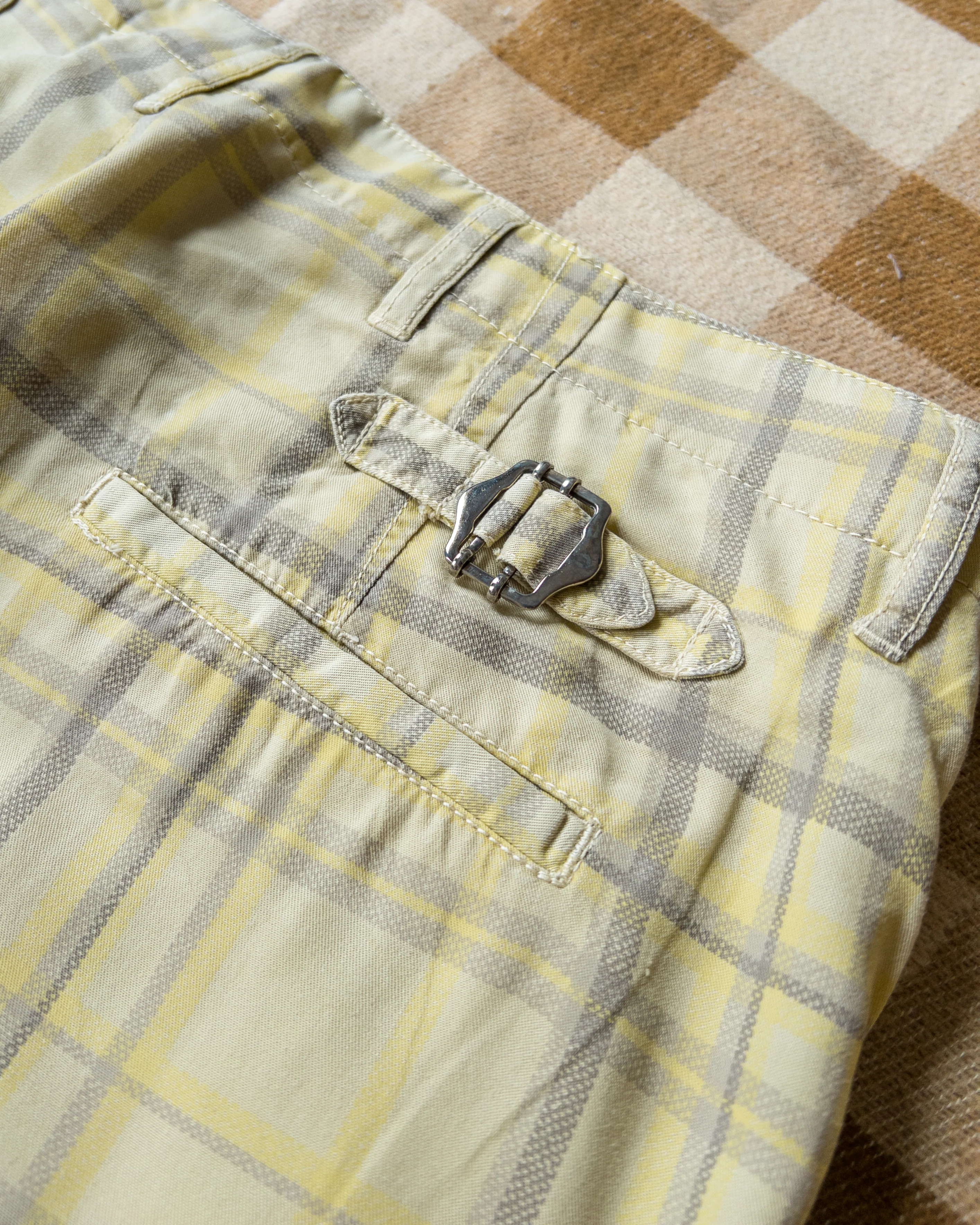 Printed Corral Plaid Tencel Chinos - Sunflower - Image 4