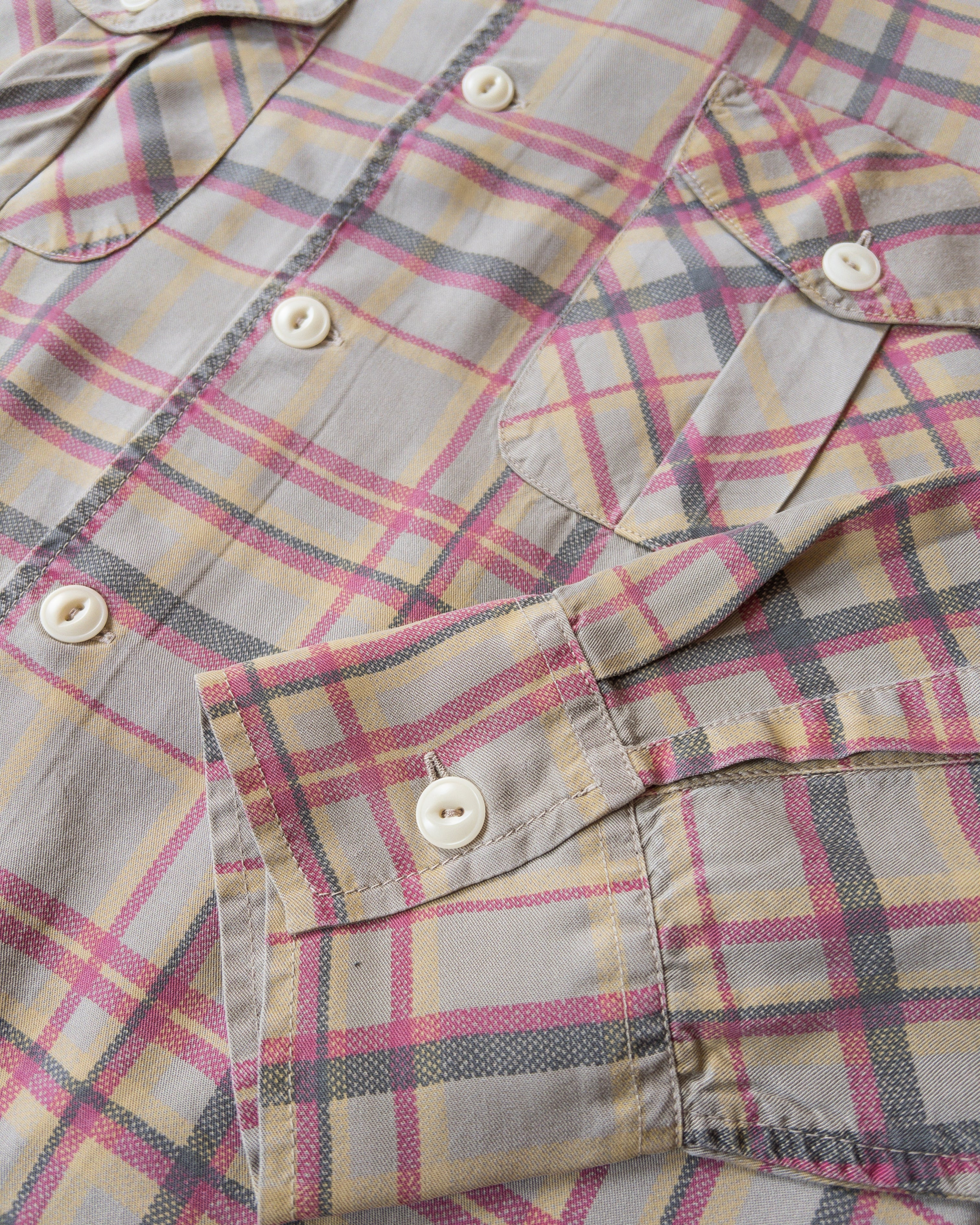 Printed Corral Plaid Tencel Patio Shirt - Nutmeg - Image 5