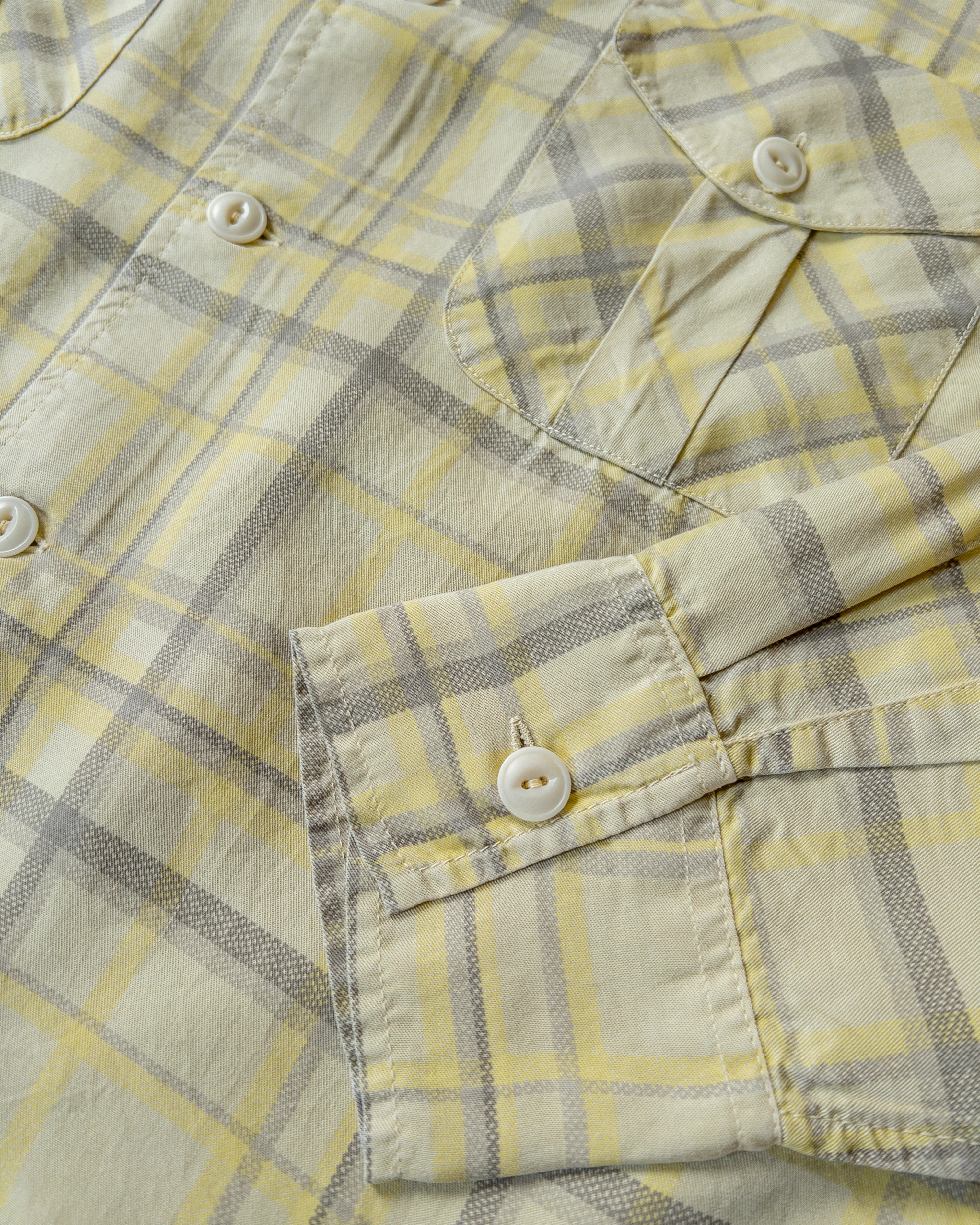 Printed Corral Plaid Tencel Patio Shirt - Sunflower - Image 3