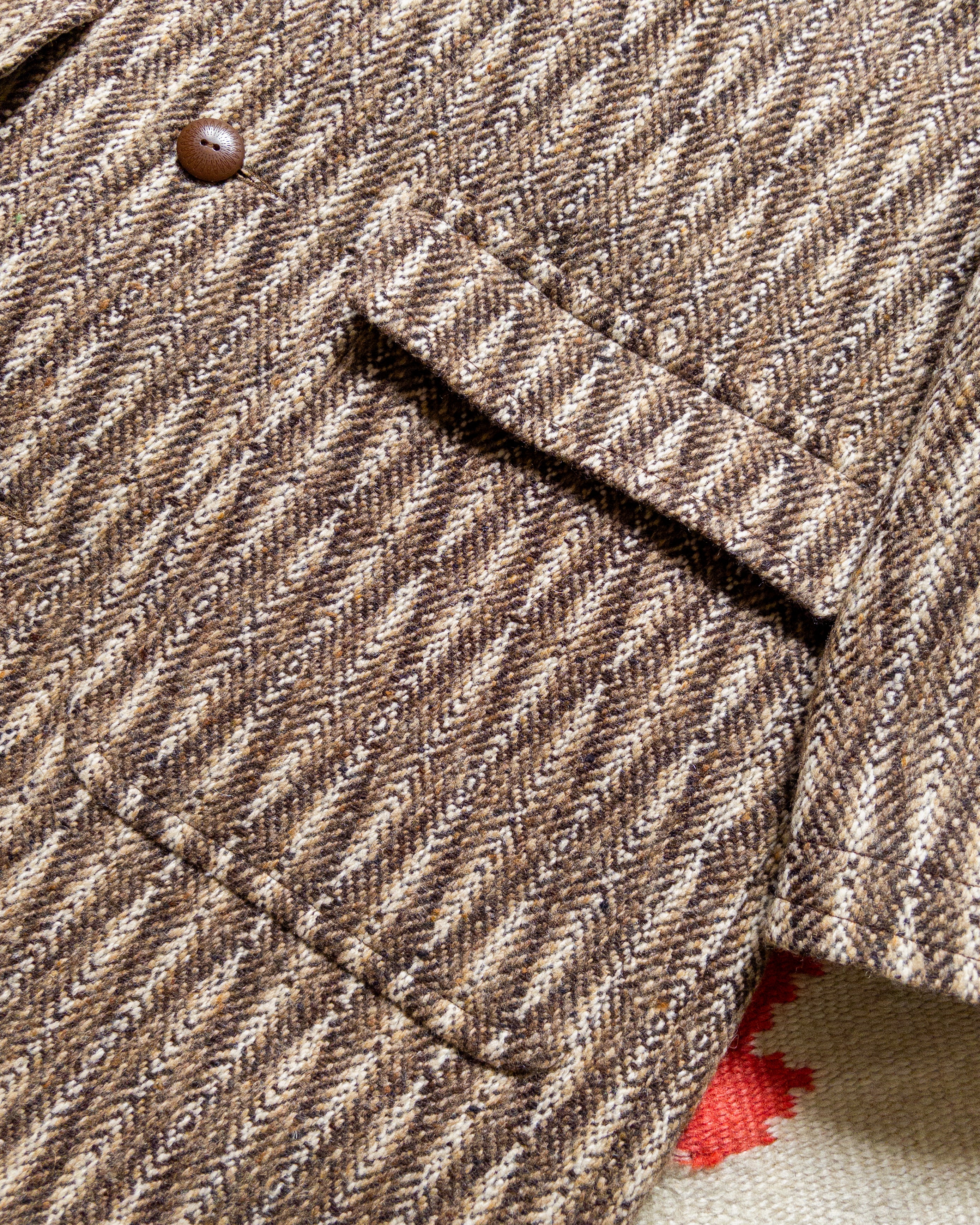 Raglan Wool Overcoat - Diamond Ombre Tweed - Image 4