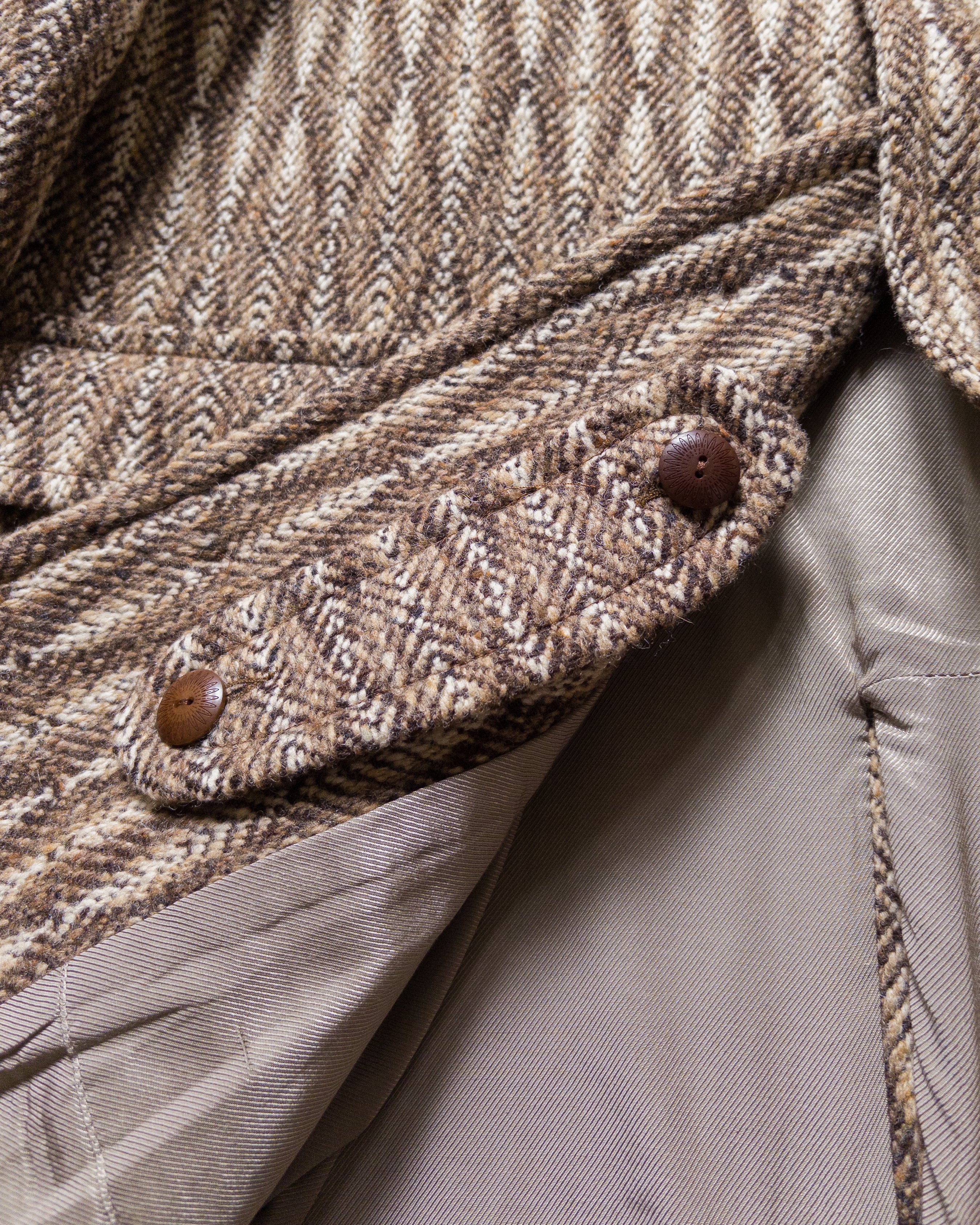 Raglan Wool Overcoat - Diamond Ombre Tweed - Image 5