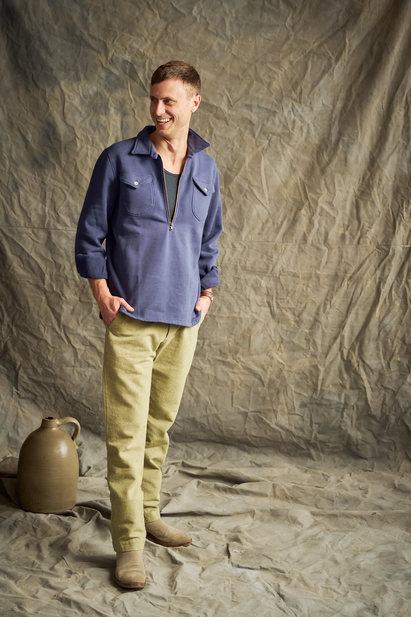 Rustic Plainweave Chino - Olive - Image 4