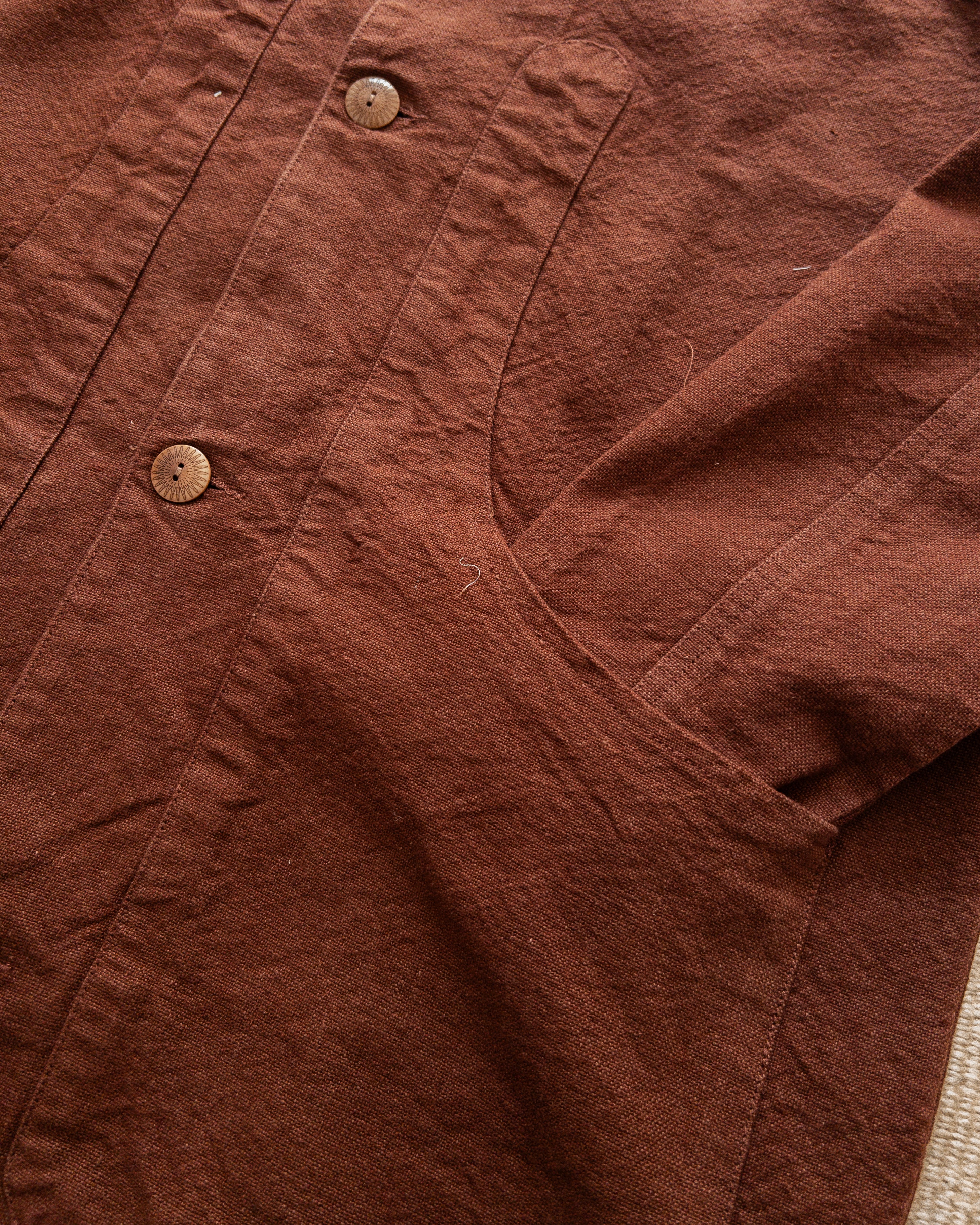 Rustic Plainweave Hunting Jacket - Chocolate Brown - Image 2