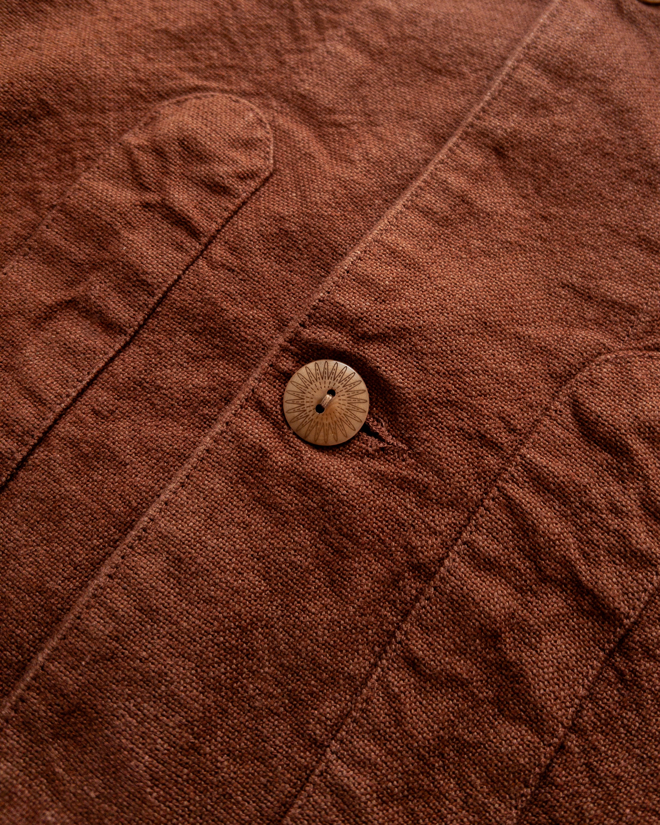 Rustic Plainweave Hunting Jacket - Chocolate Brown - Image 3