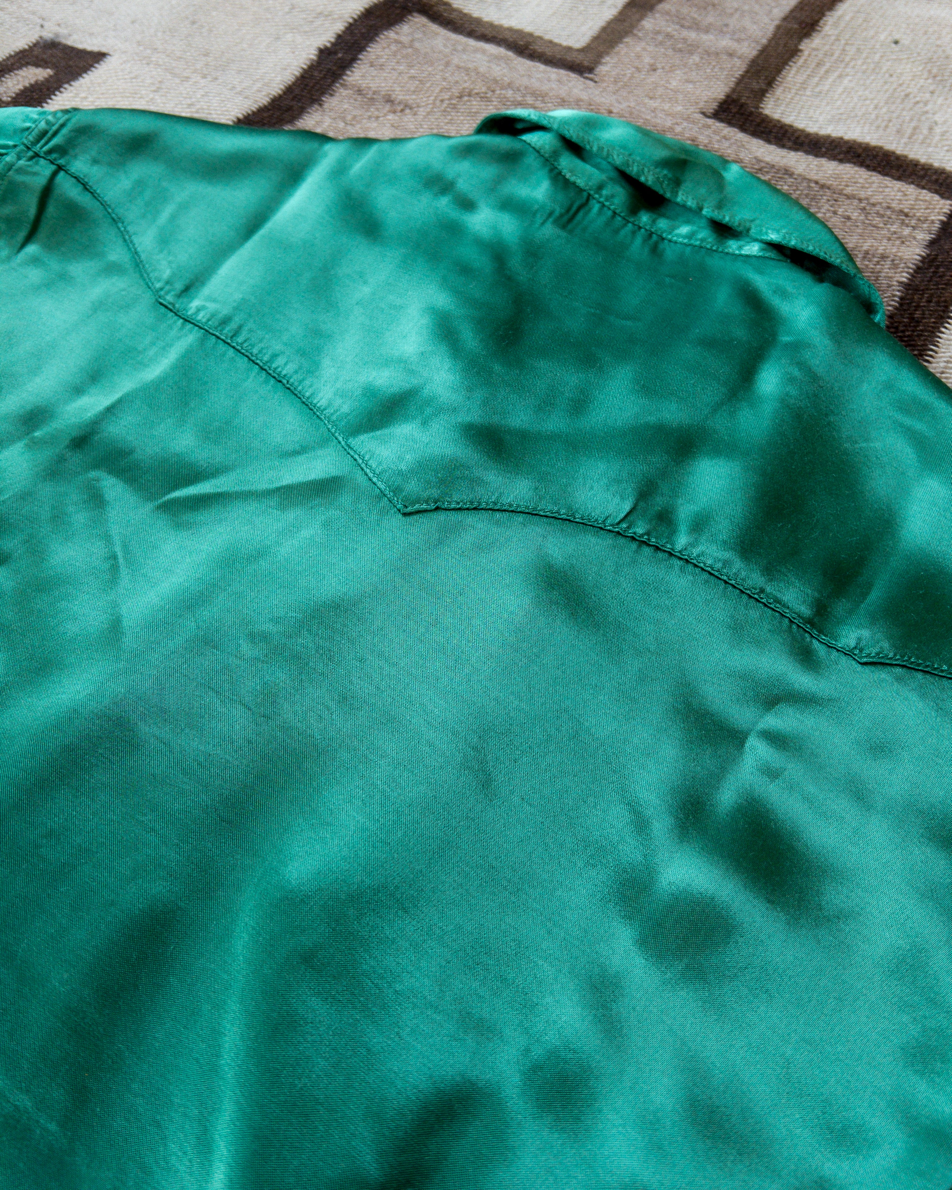Satin Rodeo Shirt - Evergreen - Image 4