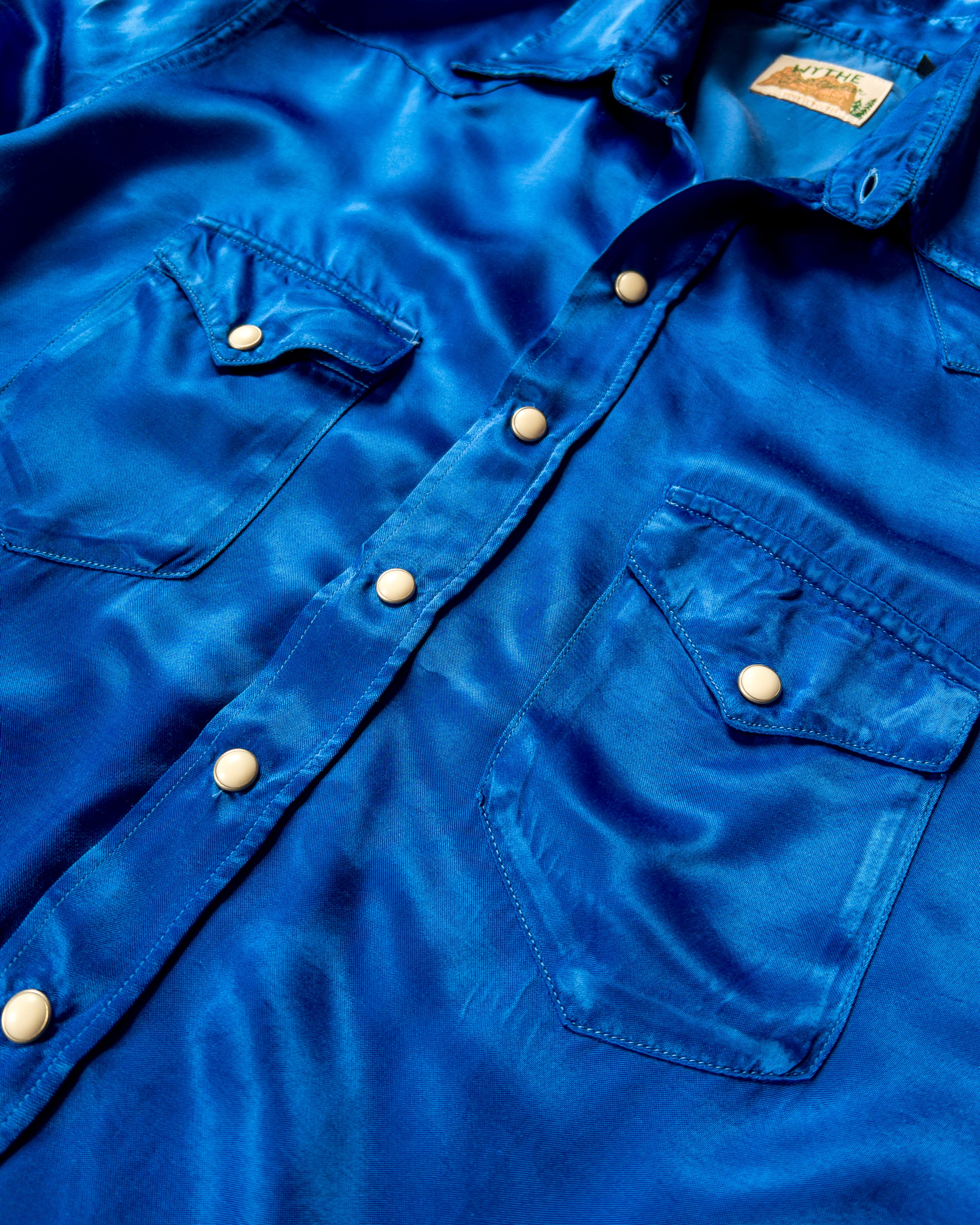 Satin Rodeo Shirt - Cobalt - Image 2
