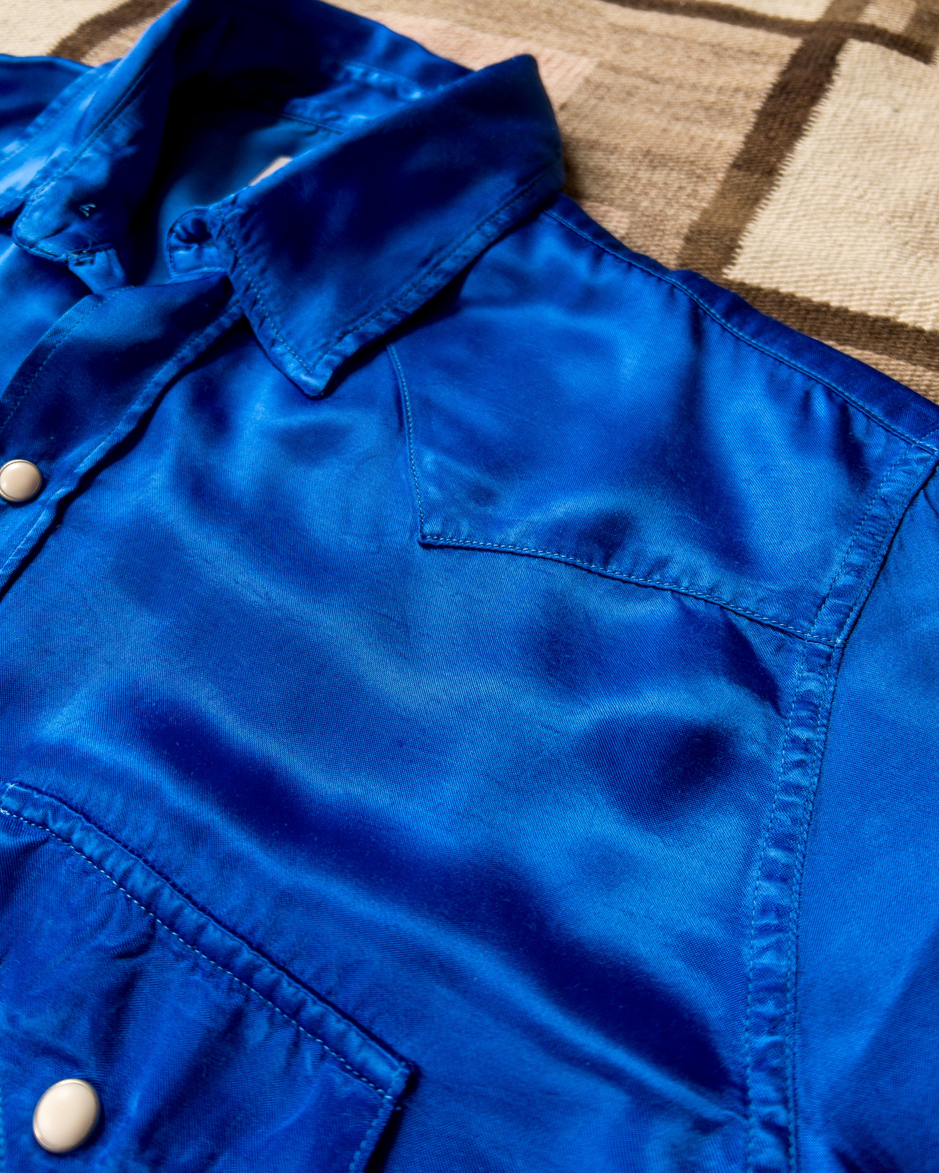 Satin Rodeo Shirt - Cobalt - Image 3