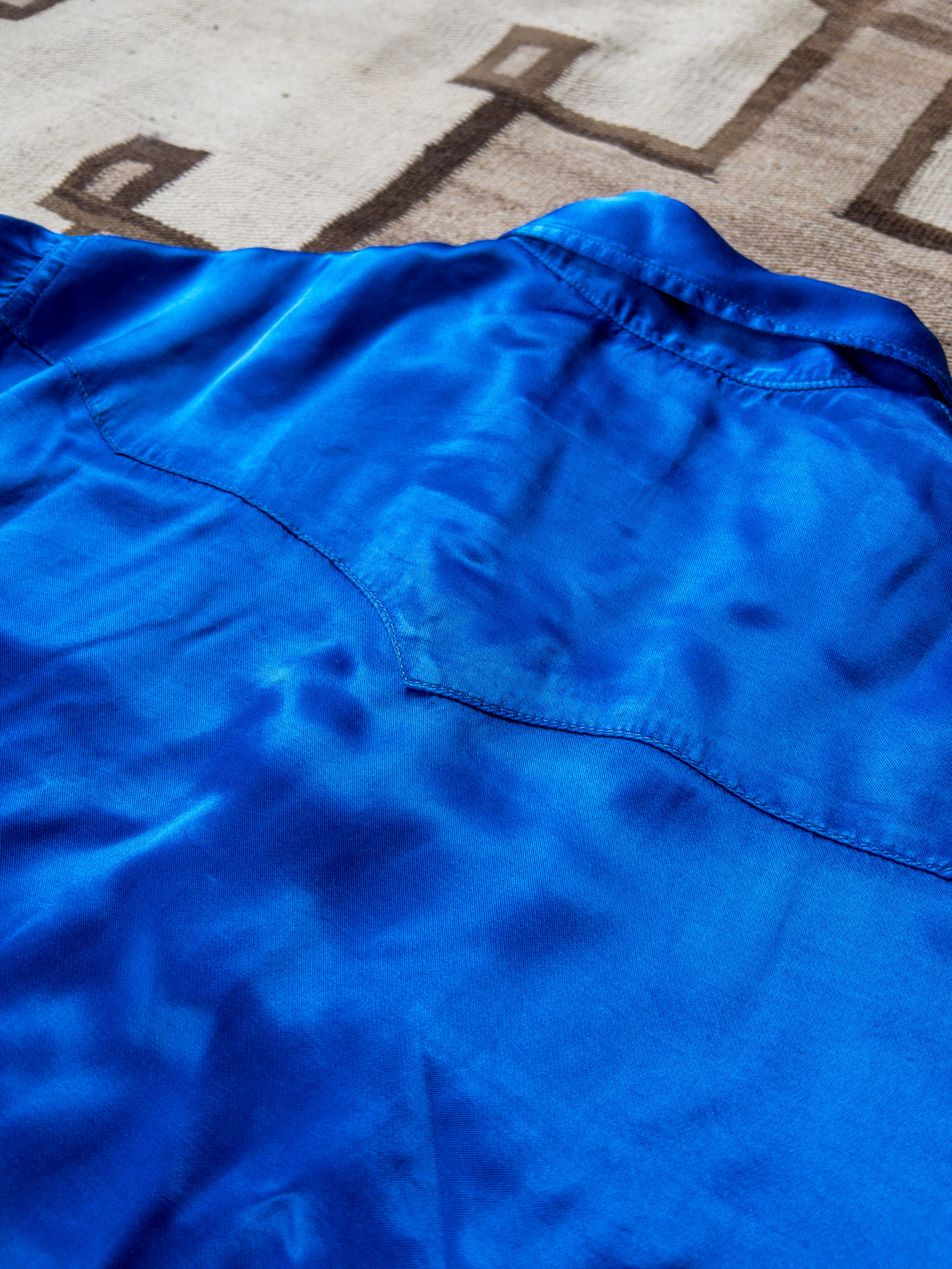 Satin Rodeo Shirt - Cobalt - Image 4
