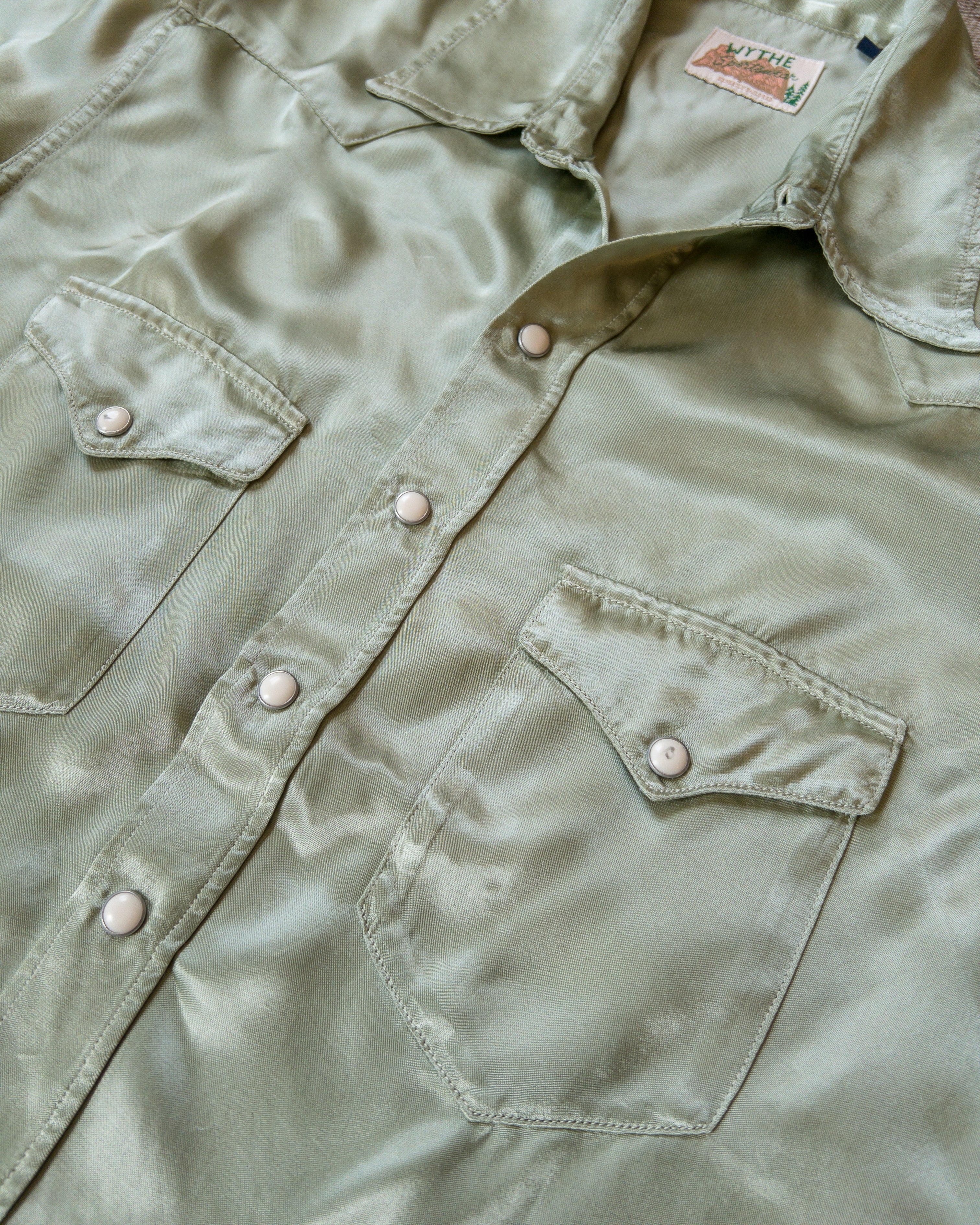 Satin Rodeo Shirt - Faded Olive - Image 2