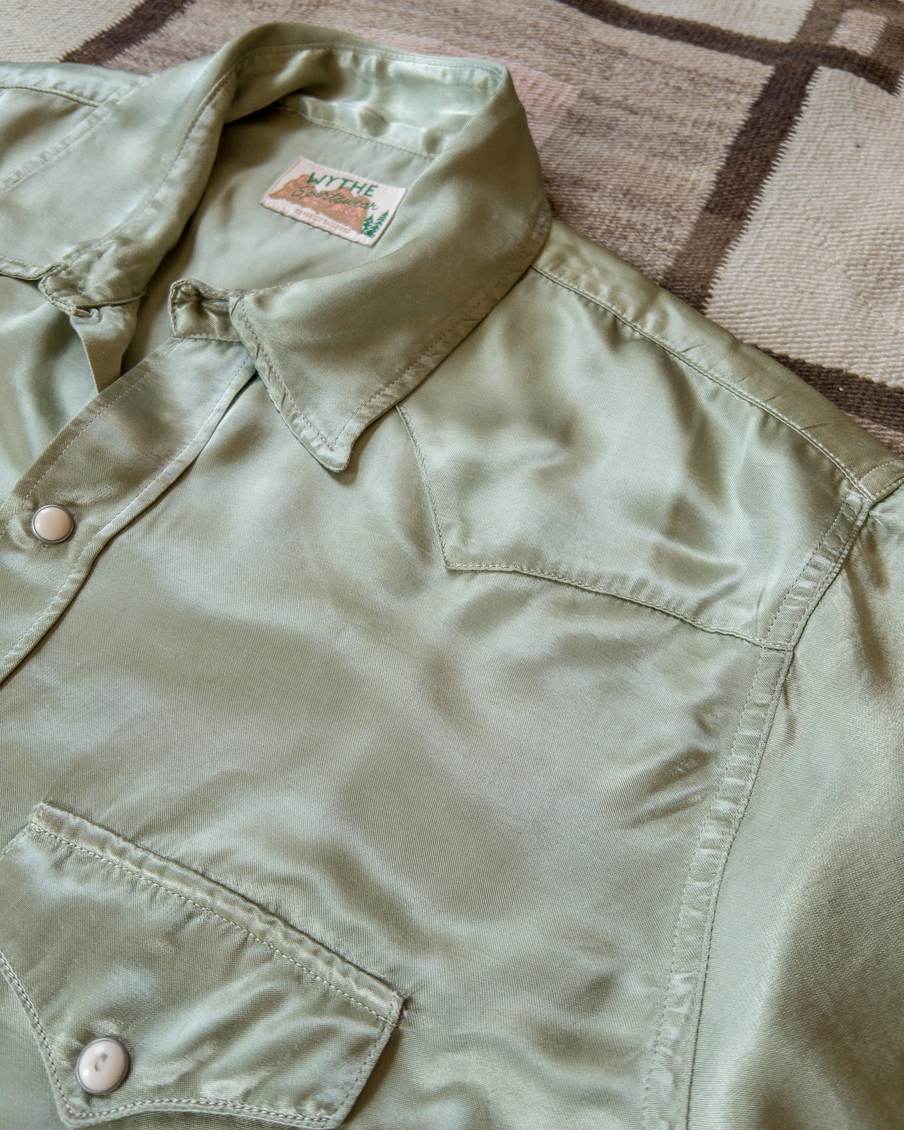 Satin Rodeo Shirt - Faded Olive - Image 3