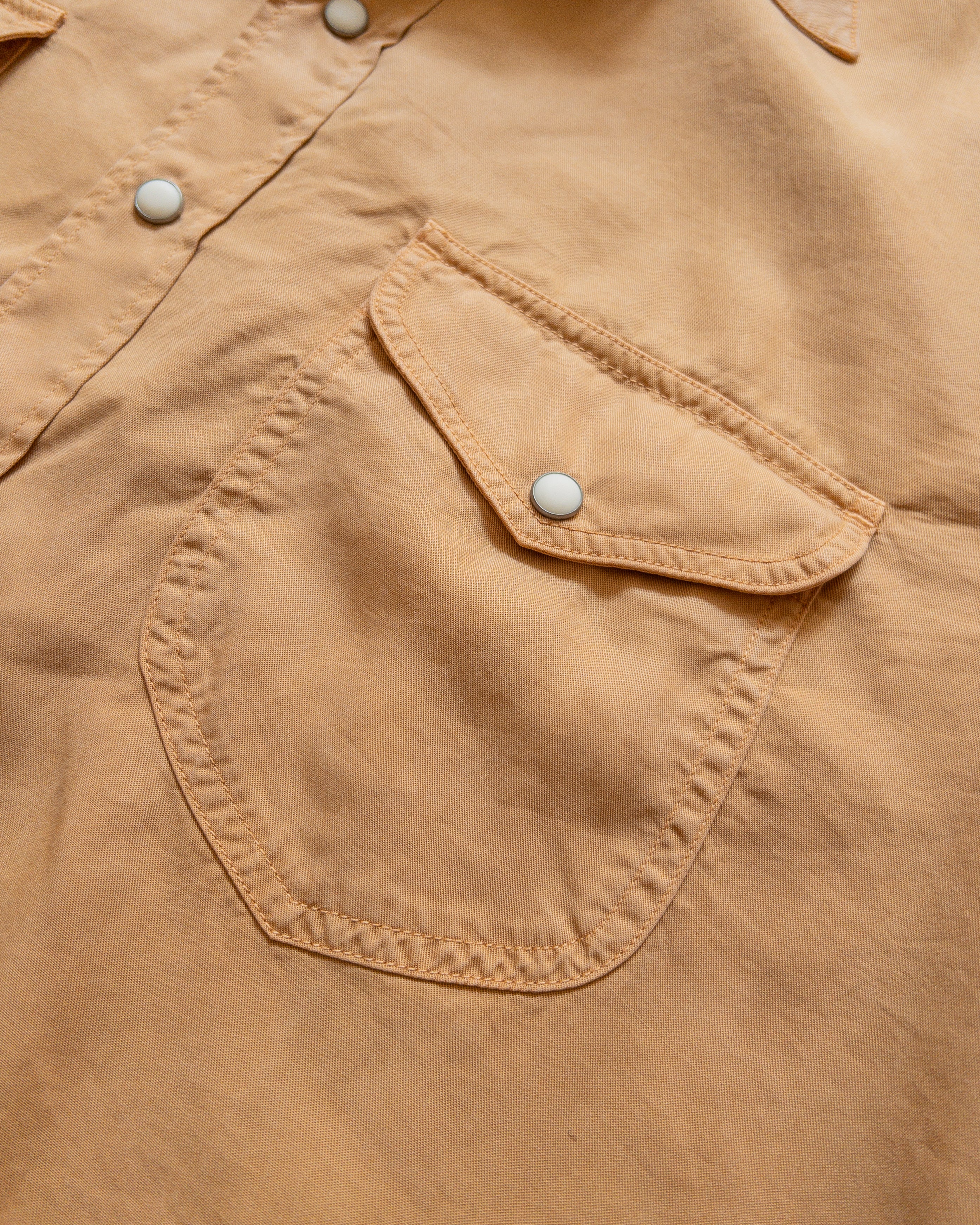 Tencel Gabardine Pearlsnap Shirt - Apricot - Image 3