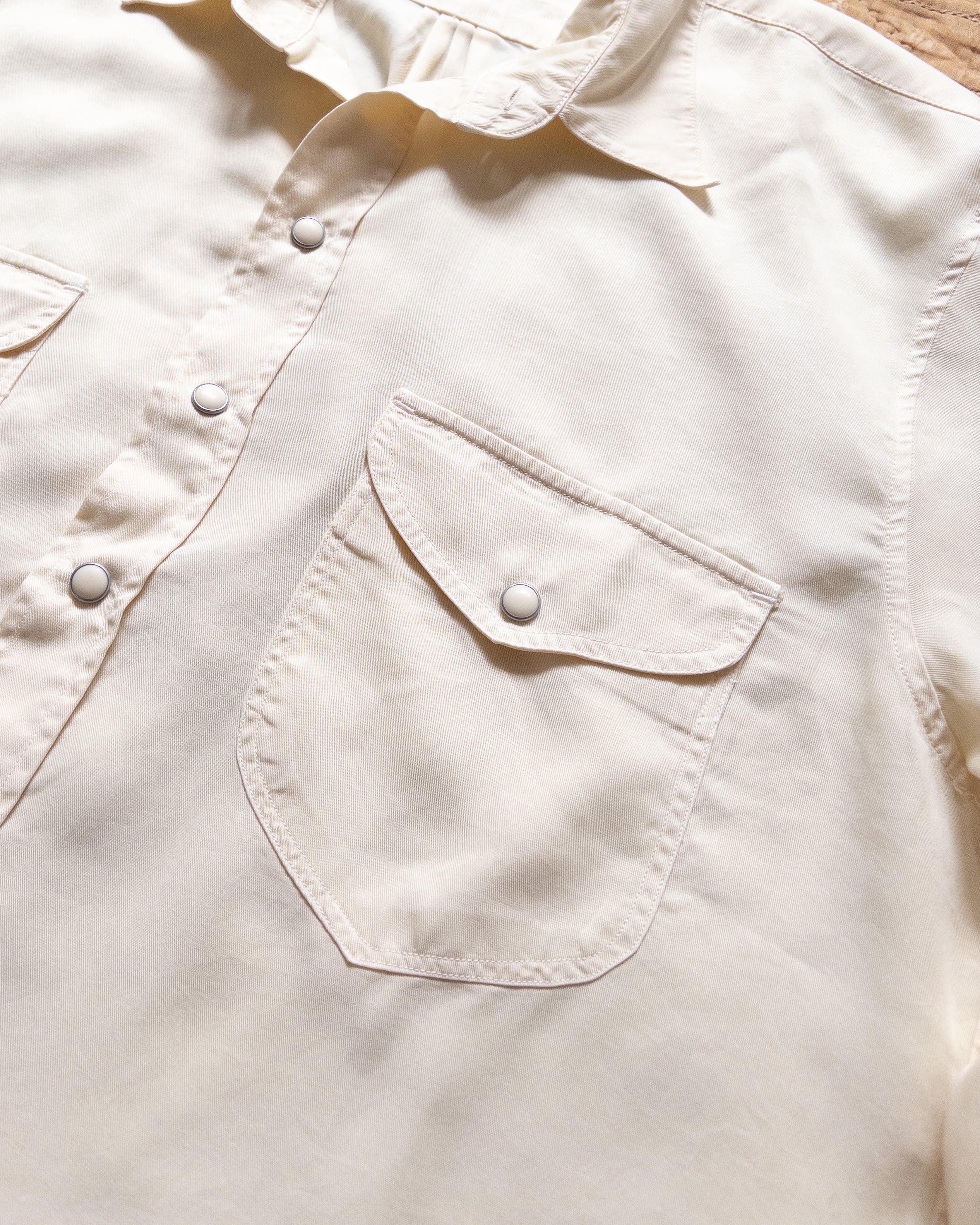 Tencel Gabardine Pearlsnap Shirt - Buttermilk - Image 2