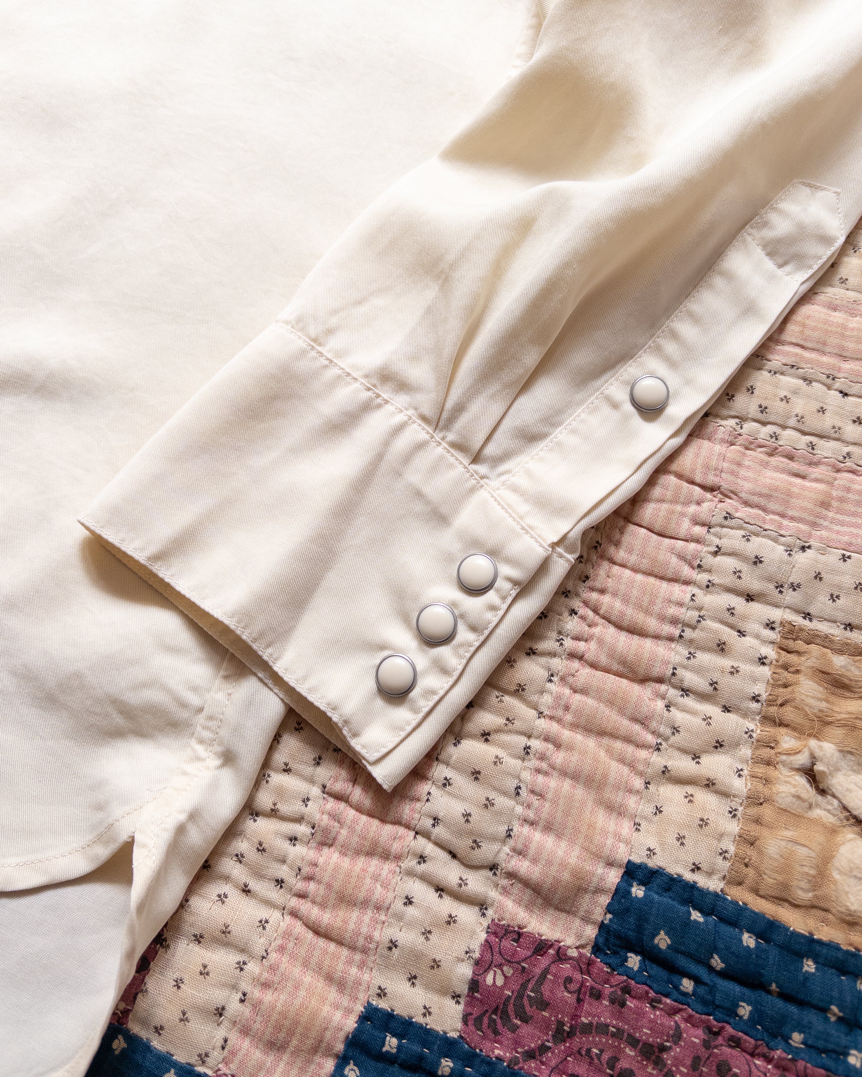 Tencel Gabardine Pearlsnap Shirt - Buttermilk - Image 3