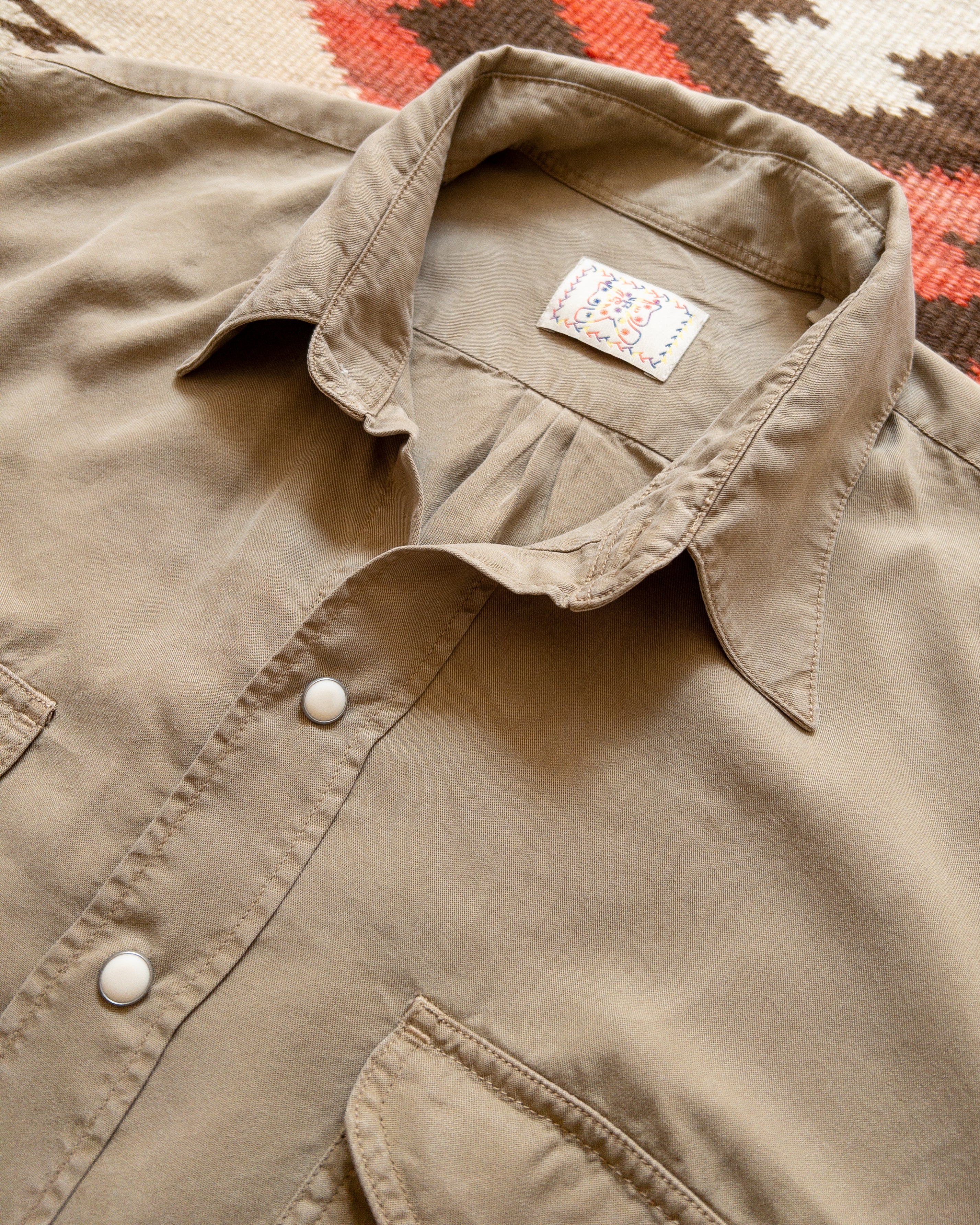 Tencel Gabardine Pearlsnap Shirt - Camp Khaki - Image 4